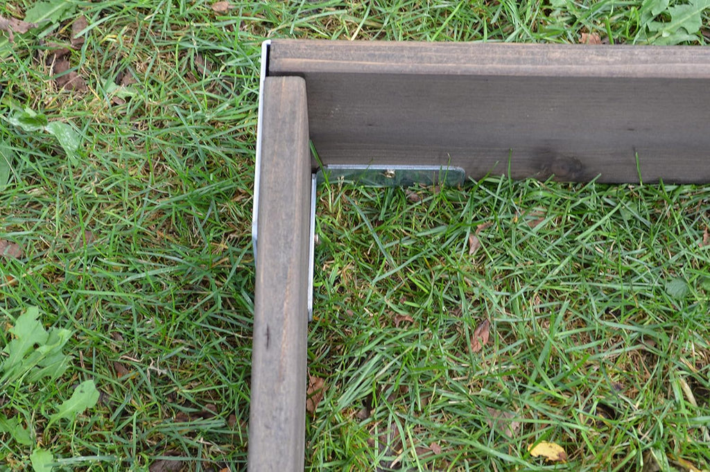 Red Cedar Wood Raised Vegetable Garden Bed - Amish Made in USA (5.5" Raised Bed with Decorative Corners, Gray Stain)