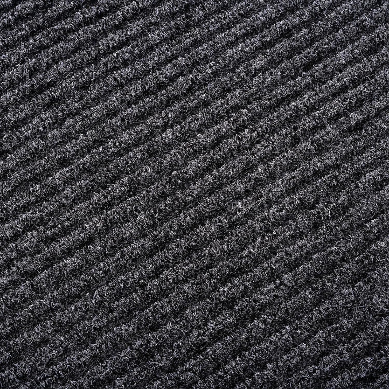 Low Profile Rubber Door Mat, 60x35inch, Heavy Duty, Durable Doormat, Indoor and Outdoor, Waterproof, Easy Clean Shoe Scraper, Home Rug Welcome Mats for Entryway, Patio, Porch, Grey