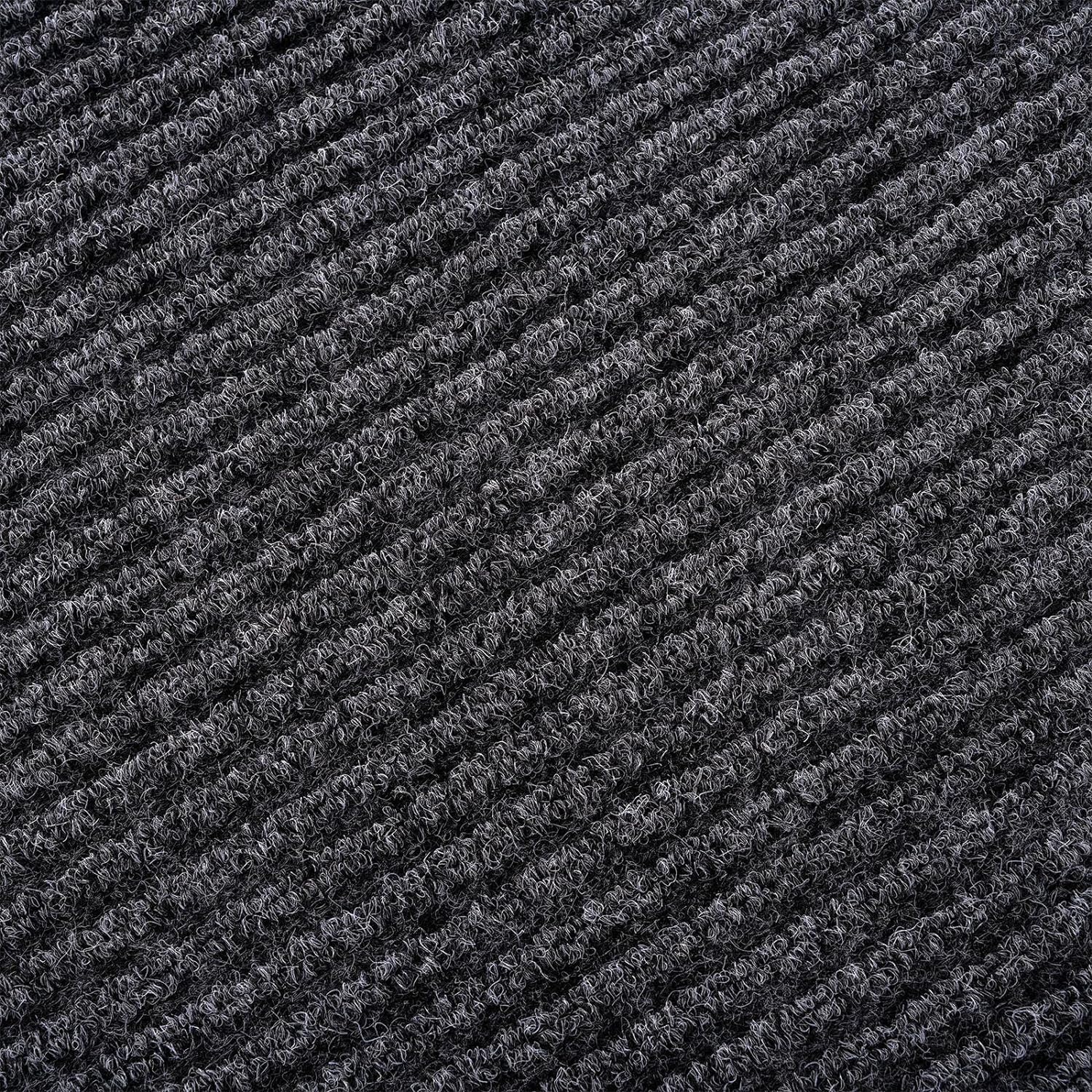 fani Heavy Duty Large Outdoor Indoor Entrance Black Doormat Waterproof Low Profile Entrance Rug Front Door Mat Patio Anti-Skid Rubber Back, 48x96 inch (Gray)