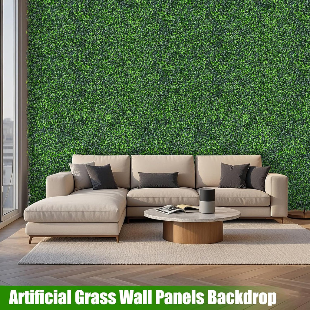Artificial Boxwood Roll,60x120 in(50 sqft) UV-Anti Faux Ivy Grass Wall Backdrop for Balcony Privacy, Fake Grennery Wall Decor for Garden, Patio, Backyard