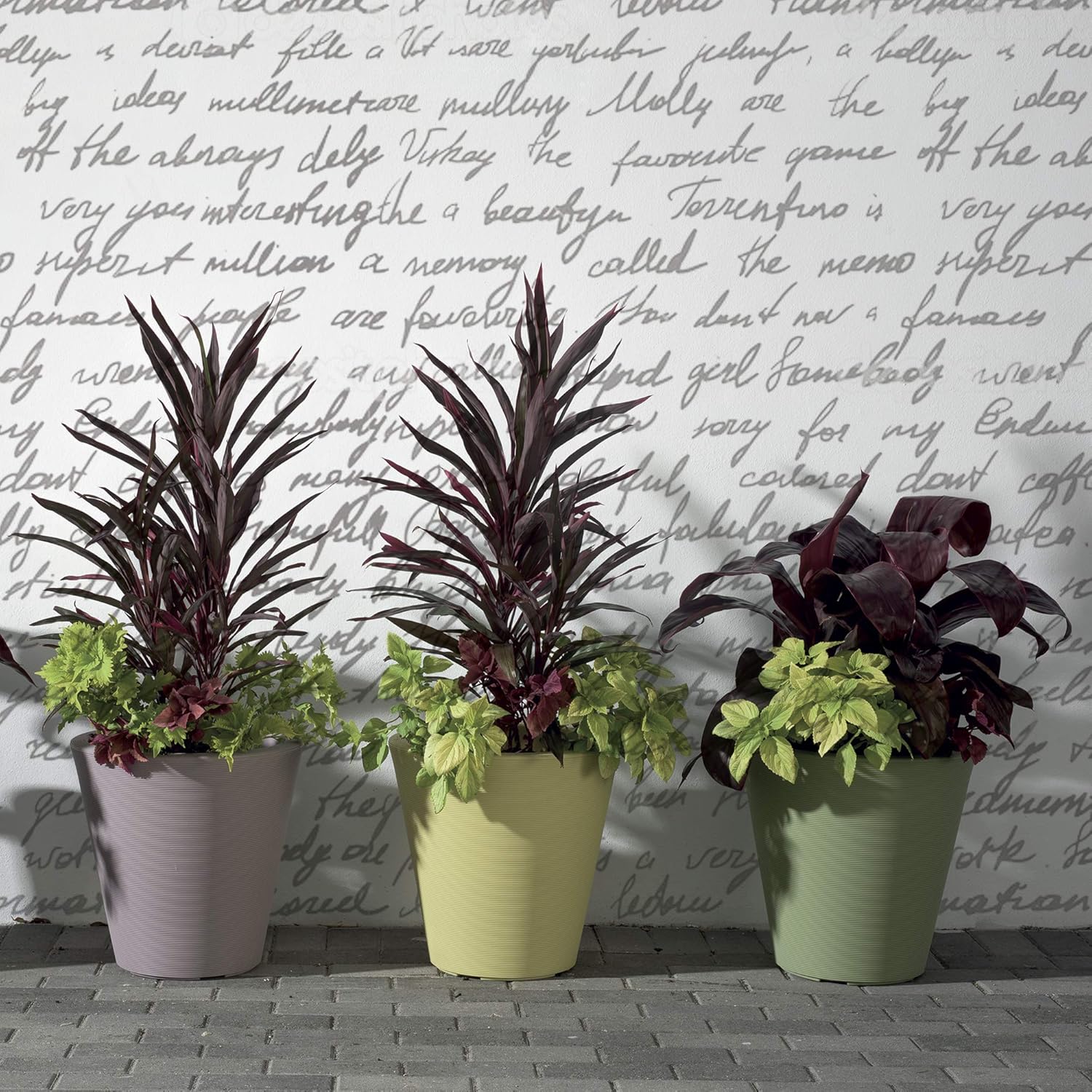 Crescent Garden Madison Planter– Weather-Resistant, Double Walled Indoor/Outdoor Plant Pot with Drain Hole – Durable All-Season Flower Container, 14" W (Bark)