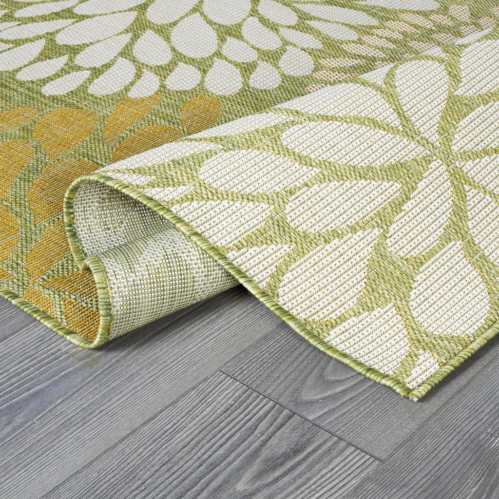 Beverly Rug Outdoor Rug 10x14 Modern Exotic Tropical Leaf Area Rugs for Indoor and Outdoor Patio Deck Porch Garden Water Resistant Washable Outside Carpet (10 x 14 Green)