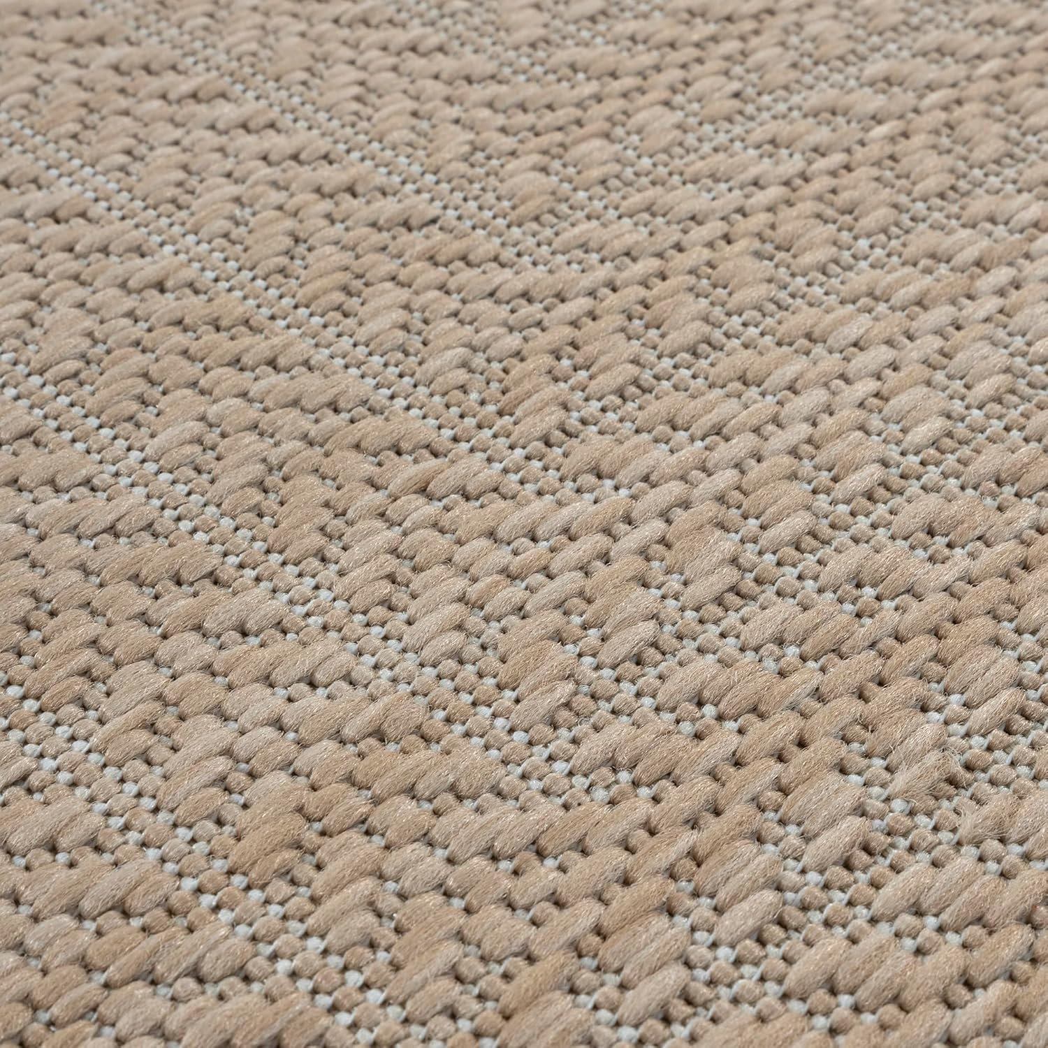 Adiva Rugs Outdoor Indoor Area Rug, Weather Resistant, Easy to Clean, Stain Resistant Floor Mat for Dining Room, Backyard, Deck, Patio (Natural Beige, 2' x 3')