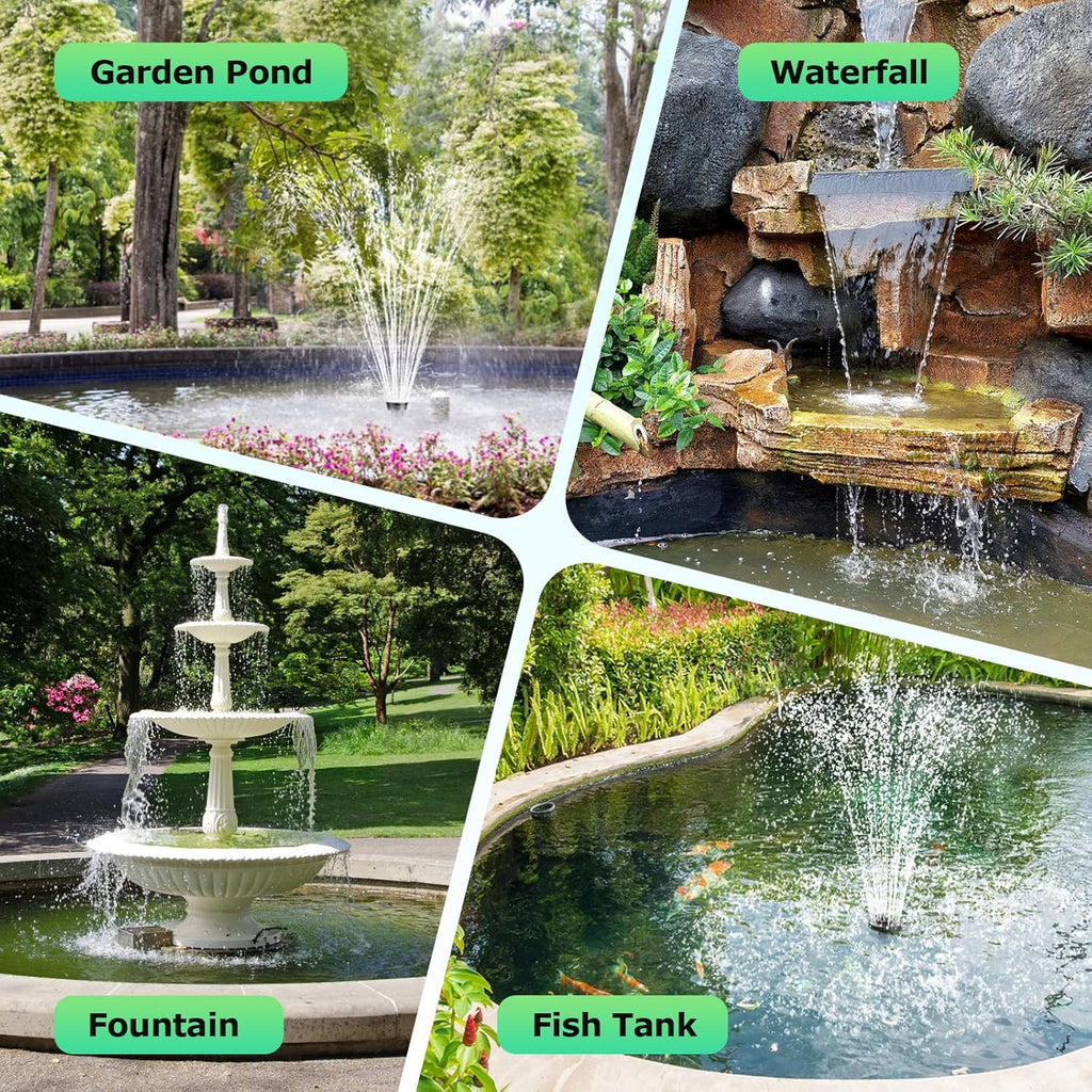 POPOSOAP Solar Water Fountain Pump, 45W Solar Pond Pump Kit with 450GPH Flow Rate, PVC Tubing Solar Powered Water Pumps for Outdoor Fountains, Garden, Ponds, Pools, Fish Tank, Backyard