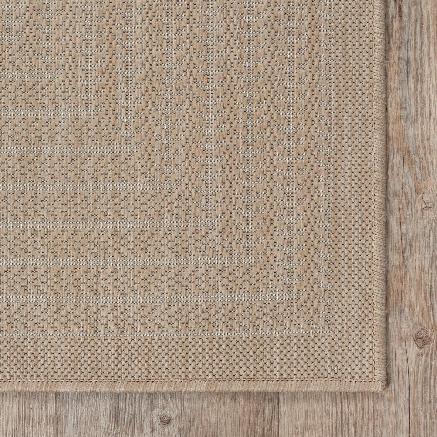 Adiva Rugs Outdoor Indoor Area Rug, Weather Resistant, Easy to Clean, Stain Resistant Floor Mat for Dining Room, Backyard, Deck, Patio (Natural Beige, 2' x 3')