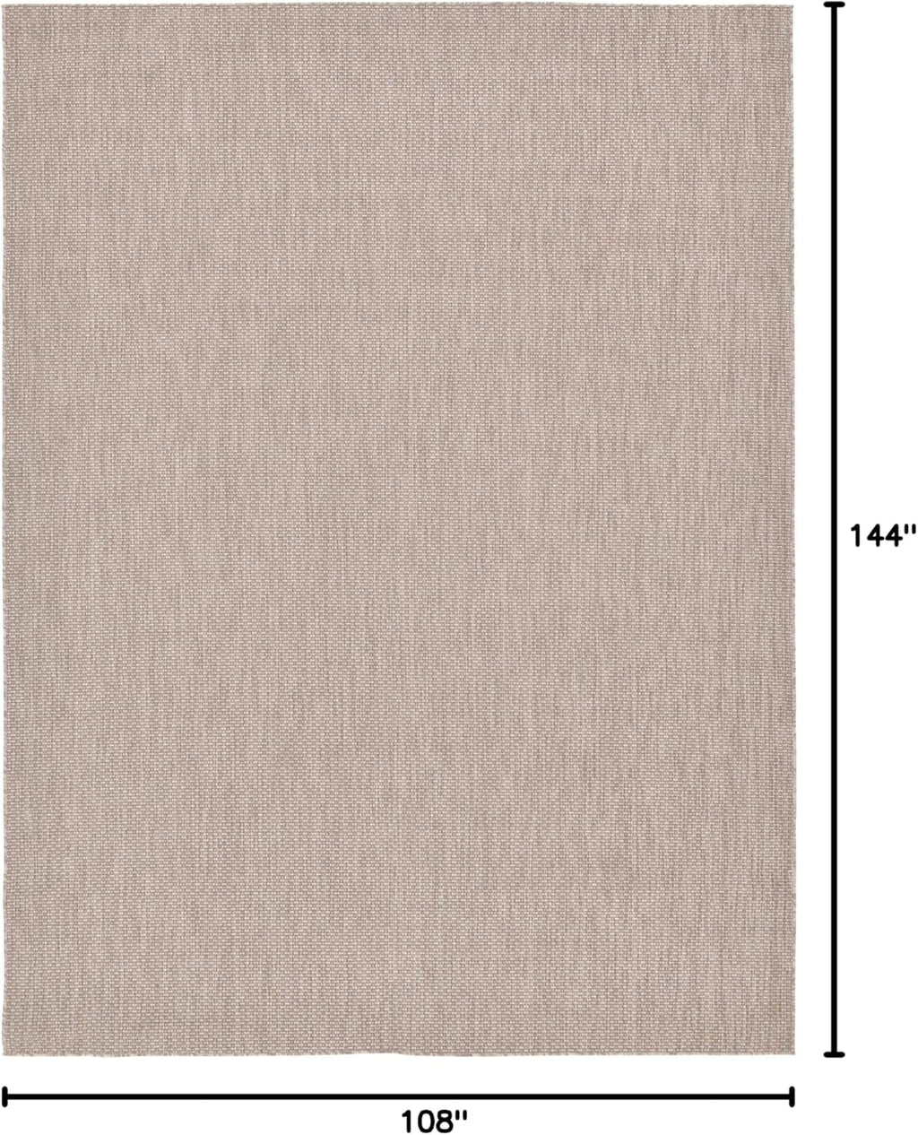 Unique Loom Collection Casual Transitional Solid Heathered Indoor/Outdoor Flatweave Area Rug (9' x 12' Rectangle, Beige/Ivory)