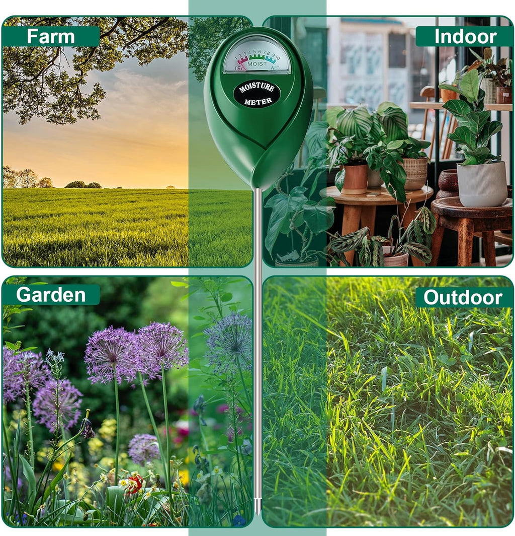SZHLUX Moisture Meter Water Monitor Soil Hygrometer Sensor Care, Lawn, Farm, Indoor & Outdoor. (Plant Gifts for Gardeners), 10.23inch, Green