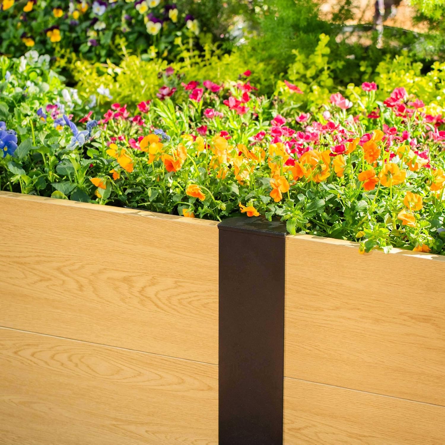 Woodgrain Series Raised Garden Bed, 4' x 8' Outdoor Wooden-Look Metal Planter Box for Gardening Vegetables Flowers Herbs