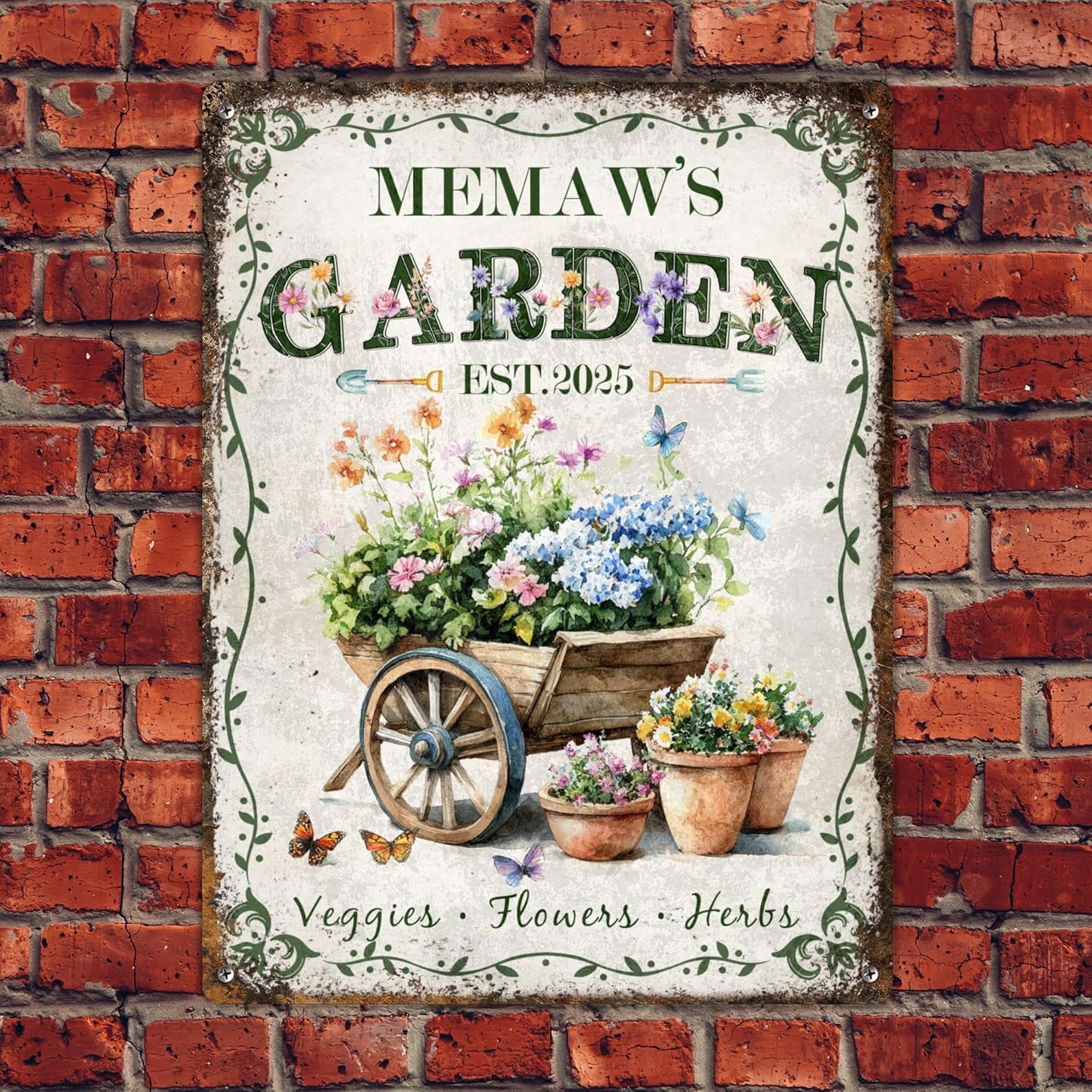 Custom Sign, Personalized Metal Signs, Customize for Office, Business, Workplace, Office, Home, Delivery Signs, Metal Sign With Your Own Image, Text,Photo, Pets, Kids Art Made in USA (Garden 04)