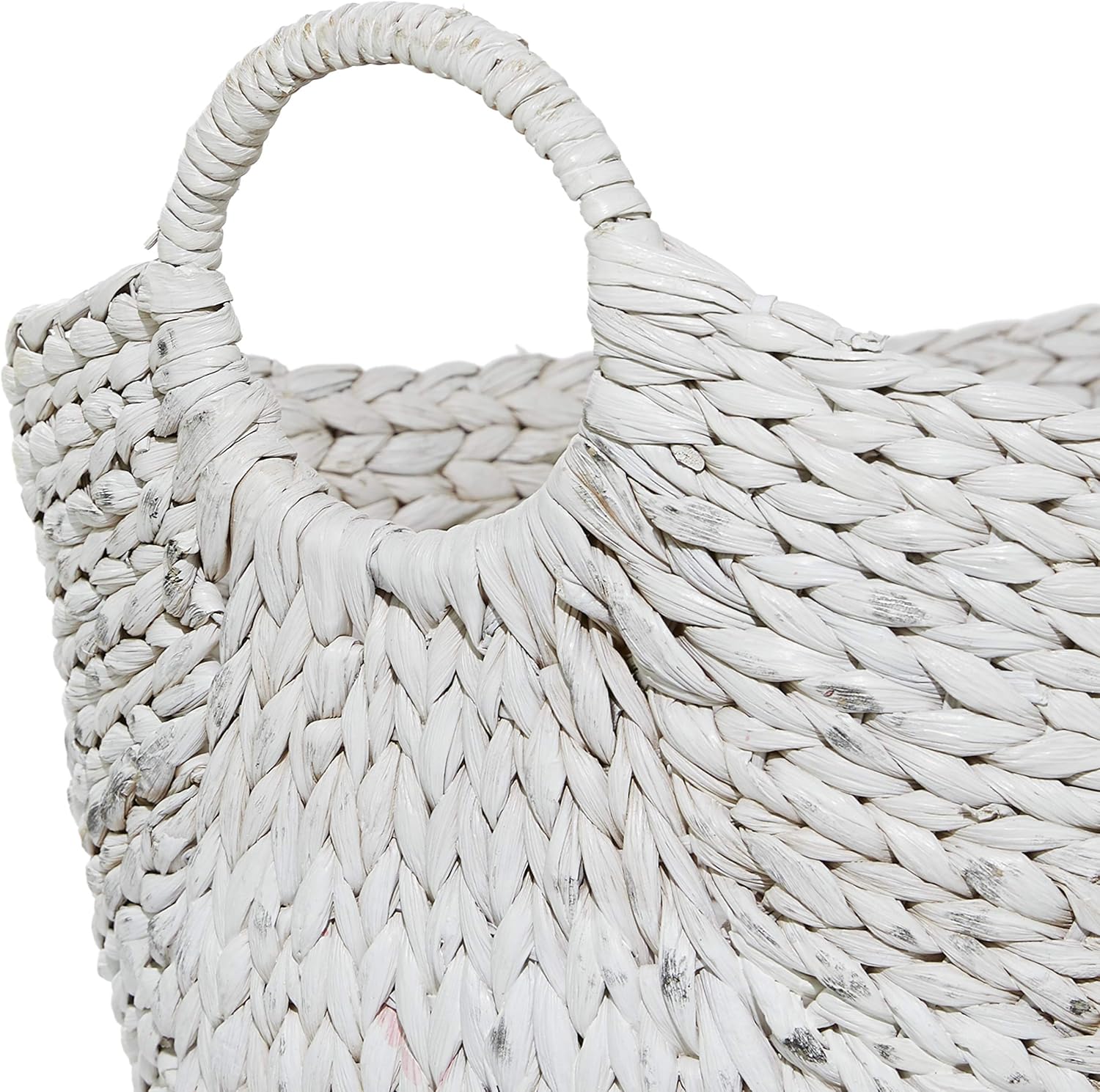 CosmoLiving by Cosmopolitan White Water Hyacinth Storage Basket 19 x 21 x 17