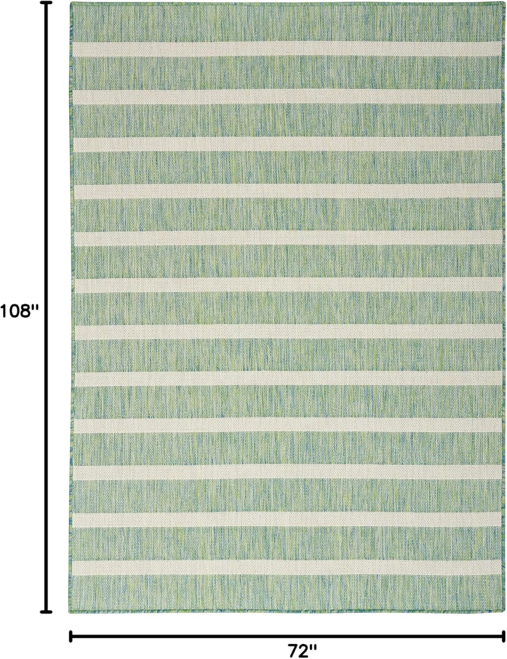 Nourison Home Positano Indoor/Outdoor Blue Green Ivory 6' x 9' Area Rug, Easy Cleaning, Non Shedding, Bed Room, Living Room, Dining Room, Deck, Backyard, Patio (6x9)