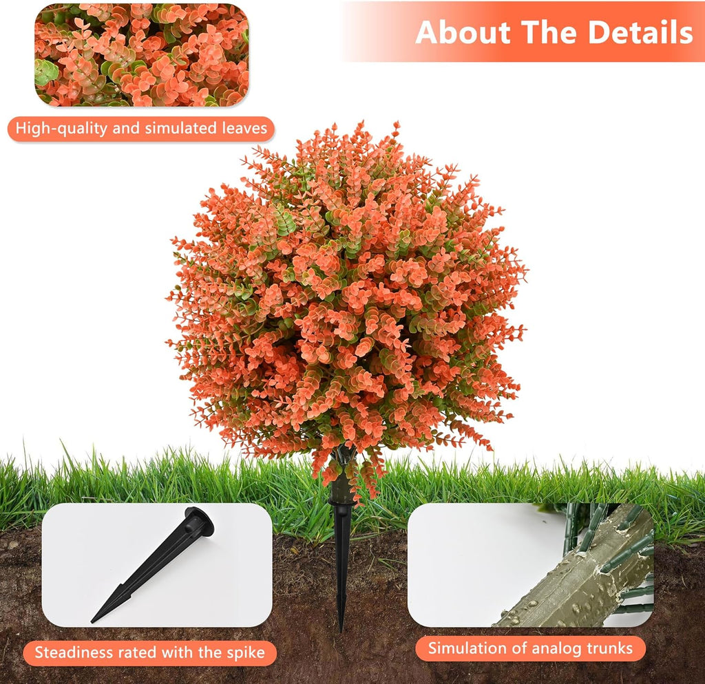 28" Artificial Boxwood Topiary Tree, UV Resistant Fall-Themed Faux Topiary for Outdoors & Indoors, Realistic Topiary Bush for Porch,Front Door, Patio,Thanksgiving & Seasonal Home Decor