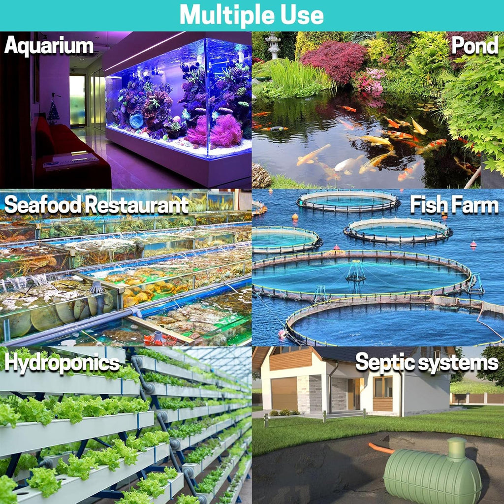 Linear Air Pump for Aeration, 635GPH Septic Air Pump Pond Aerator for Koi Pond, Aquarium, Waste Treatment, Fish Farm, Seafood Restaurant, Hydroponic