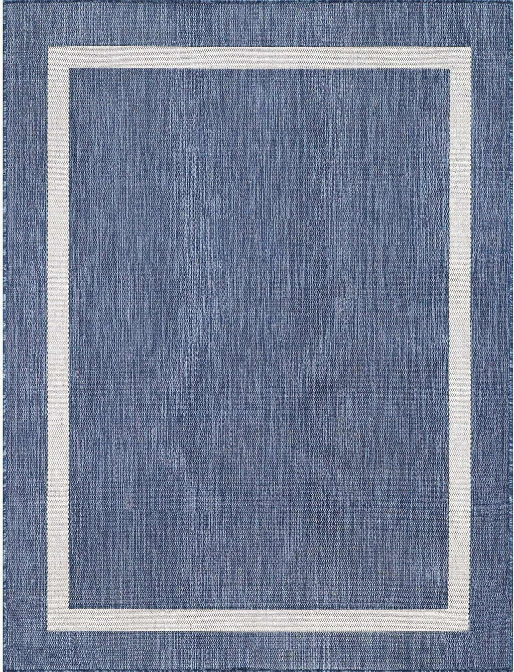 Bordered Outdoor Rug 6x9 Washable Outside Carpet for Indoor Patio Porch Waterproof Easy Cleaning Non Shedding Area Rugs Blue 6 x 9