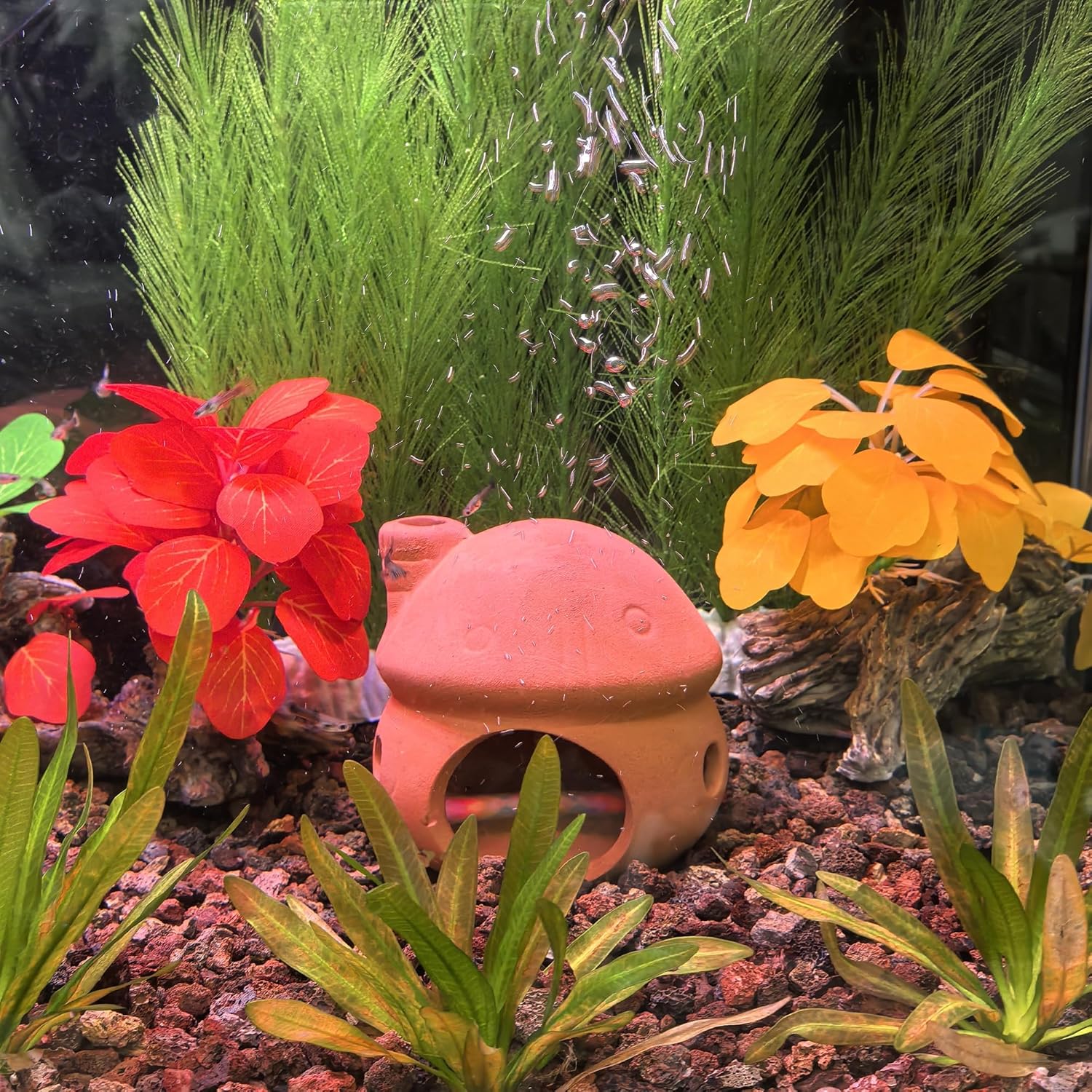 M2cbridge Artificial Fish Tank Plants Silk Aquarium Plastic Plant Aquatic Water Grass Foreground Decor(3PCS Big Colorful)