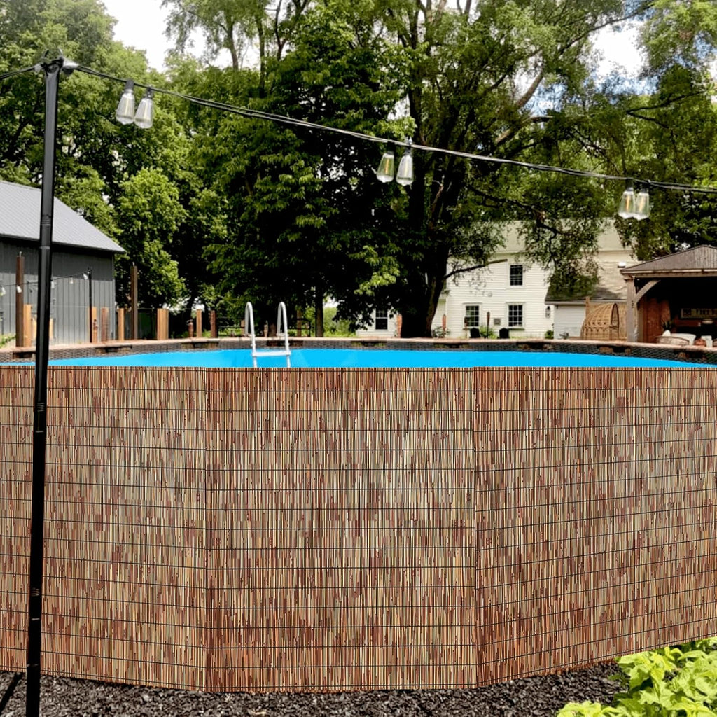 Bamboo Reed Fencing, Light Russet Decorative Bamboo Privacy Fence 5ft High, Reed Curtains for Patio Garden Balcony Outdoor Privacy Screen, 5 x 16 FT (2 Pcs)