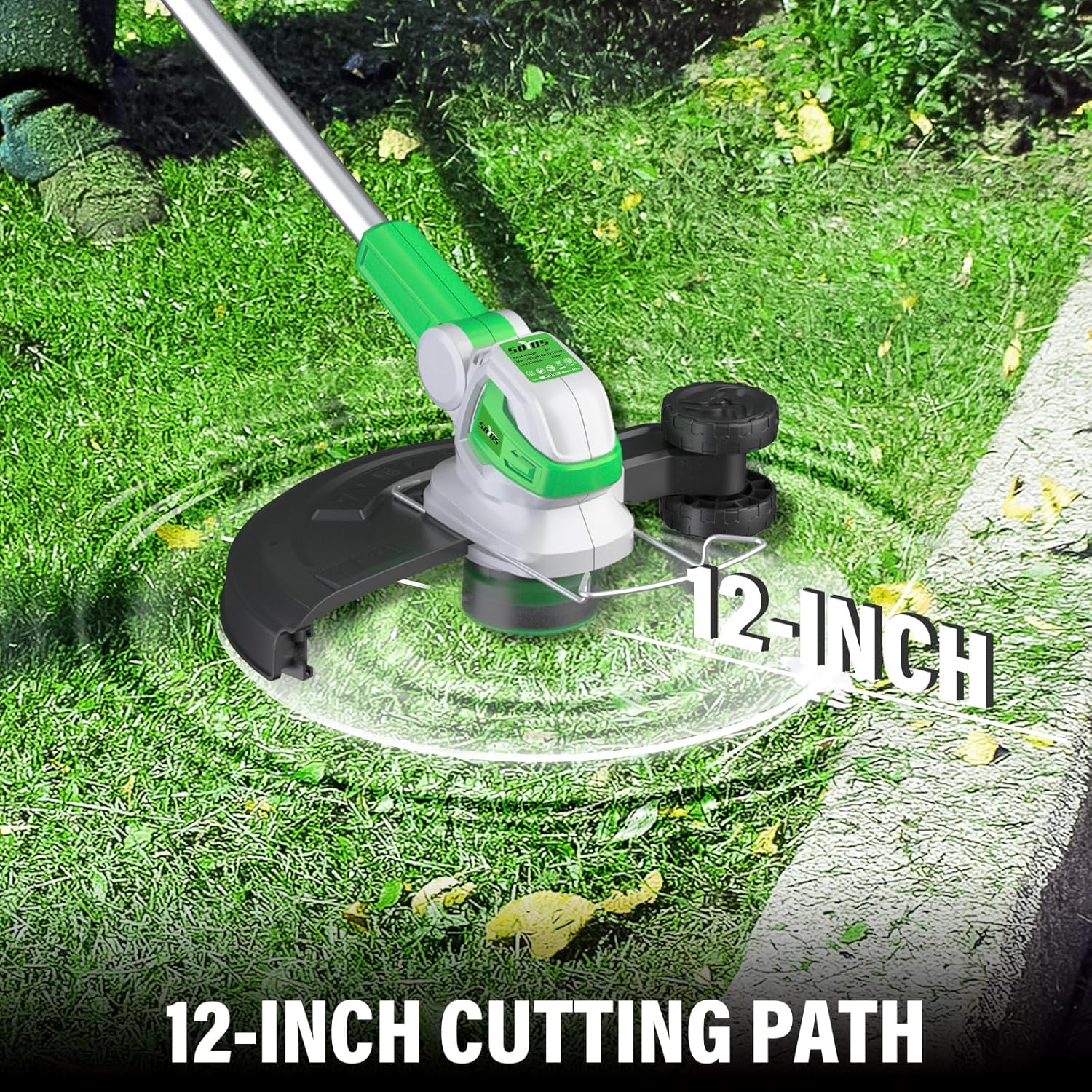 SOYUS Weed Wacker 12 Inch String Trimmer Cordless 20v Electric Weed Wacker, 2 Pcs 2.0Ah Battery Powered Weed Trimmer/Edger, Lightweight Grass Trimmer with 8 Pcs Replacement Spool Trimmer Lines