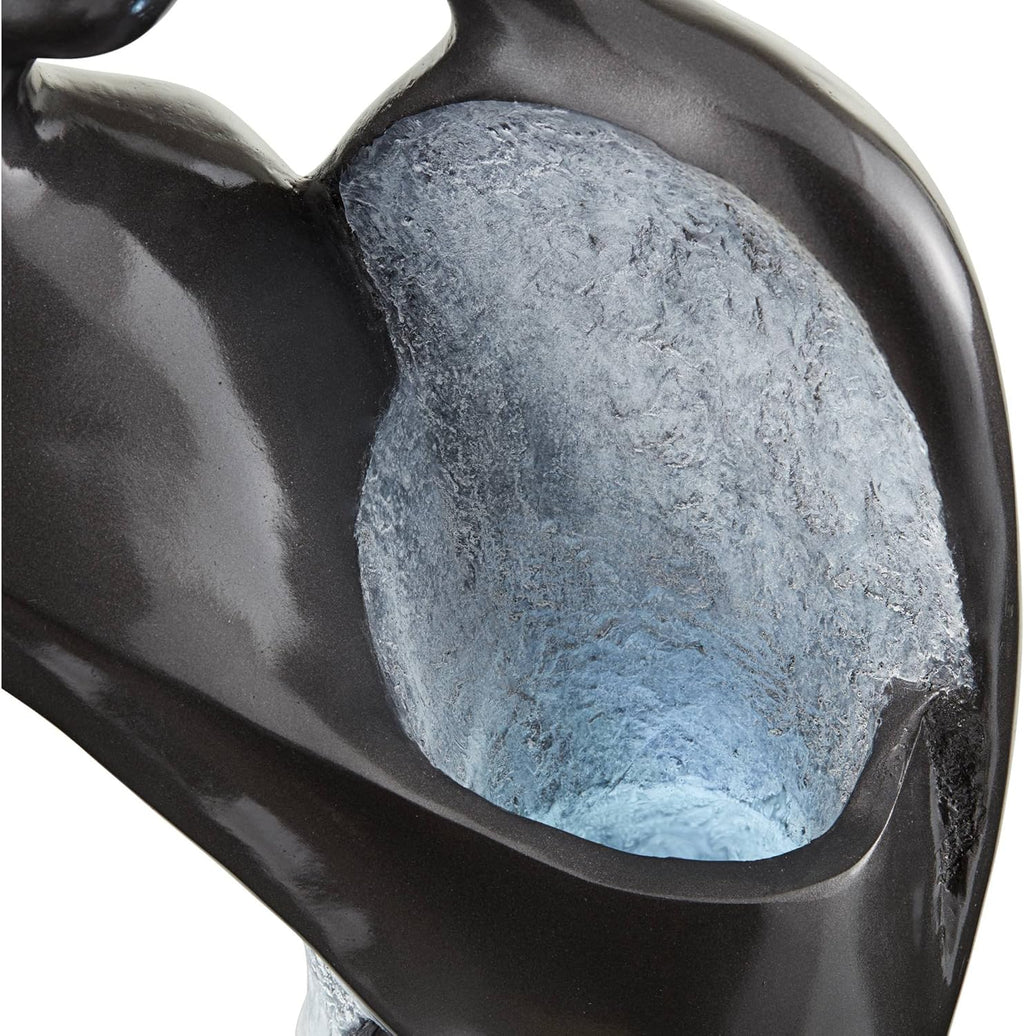 Modern Couple 47" High Large Indoor Outdoor Decor Black Resin Floor Fountain with Light LED Tall Standing Water Feature for Outside Garden Patio Yard Backyard Porch Deck Relaxation - John Timberland