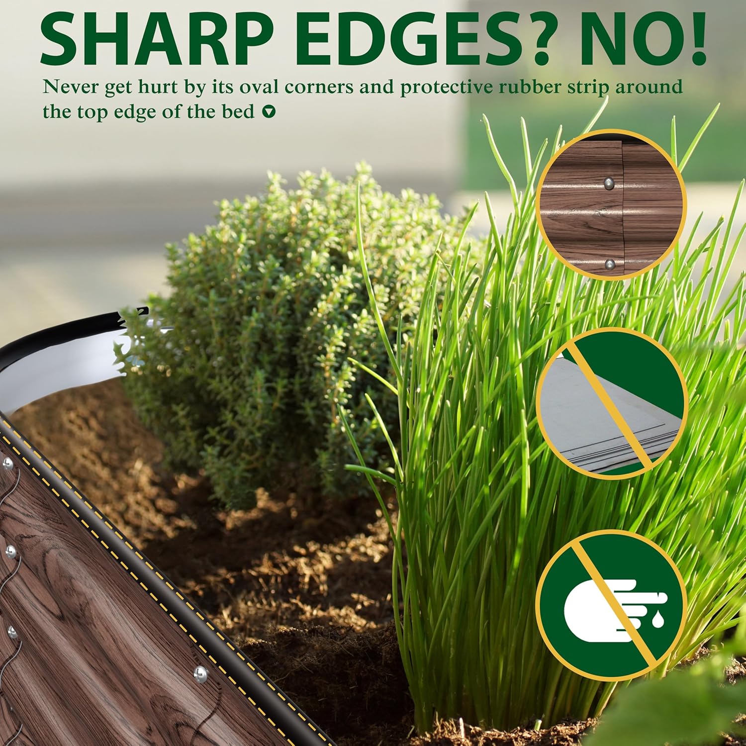 MUPATER 8x2FT Metal Galvanized Raised Garden Bed, 17''H Premium Wood Grain Raised Garden Bed Outdoor for Plants Flowers, 9-in-1 Galvanized Metal Planter Box, Rustic