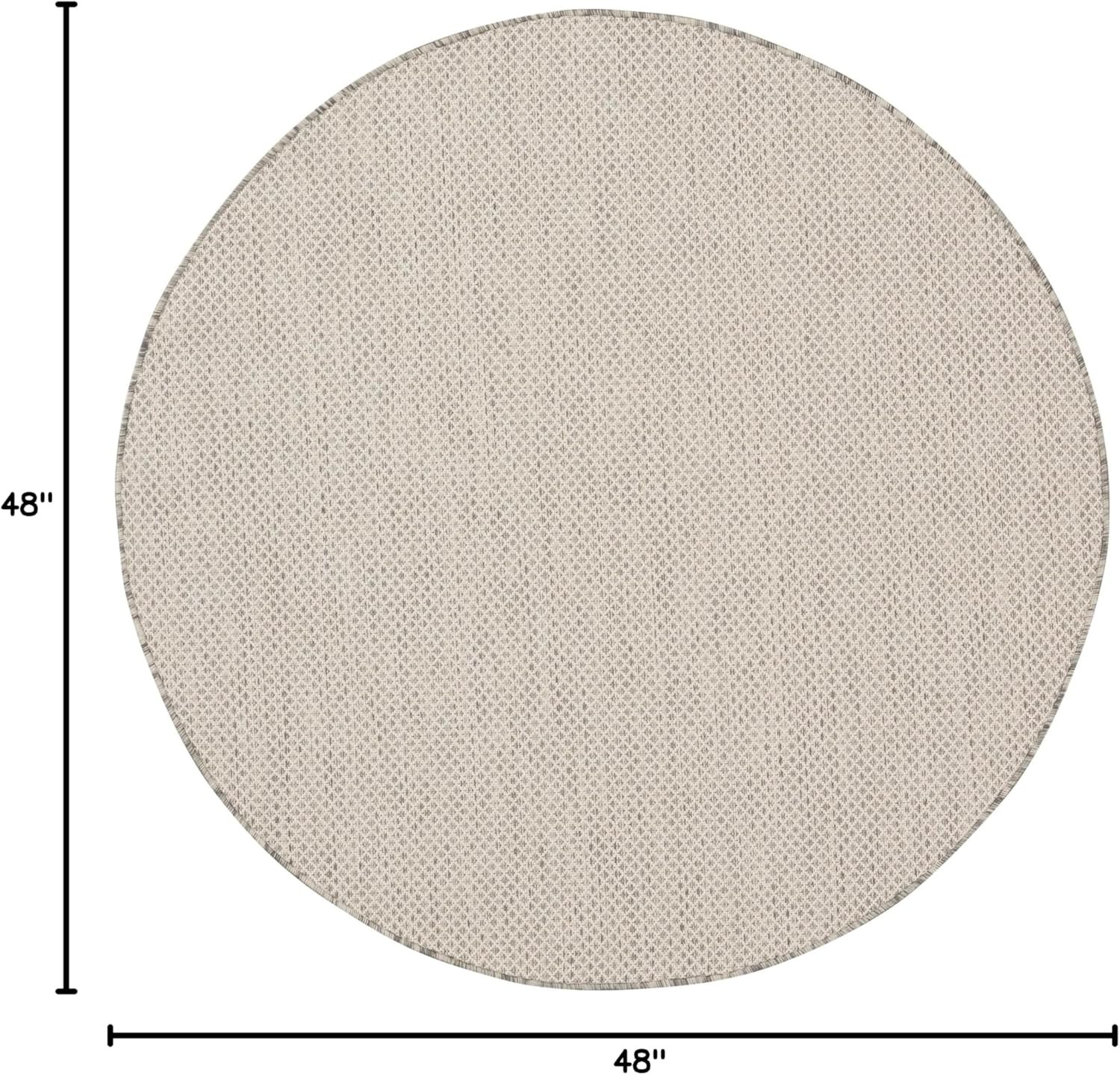 Nourison Home Courtyard Indoor/Outdoor Ivory/Silver 4' x Round Area Rug, Easy Cleaning, Non Shedding, Bed Room, Living Room, Dining Room, Backyard, Deck, Patio (4 Round)