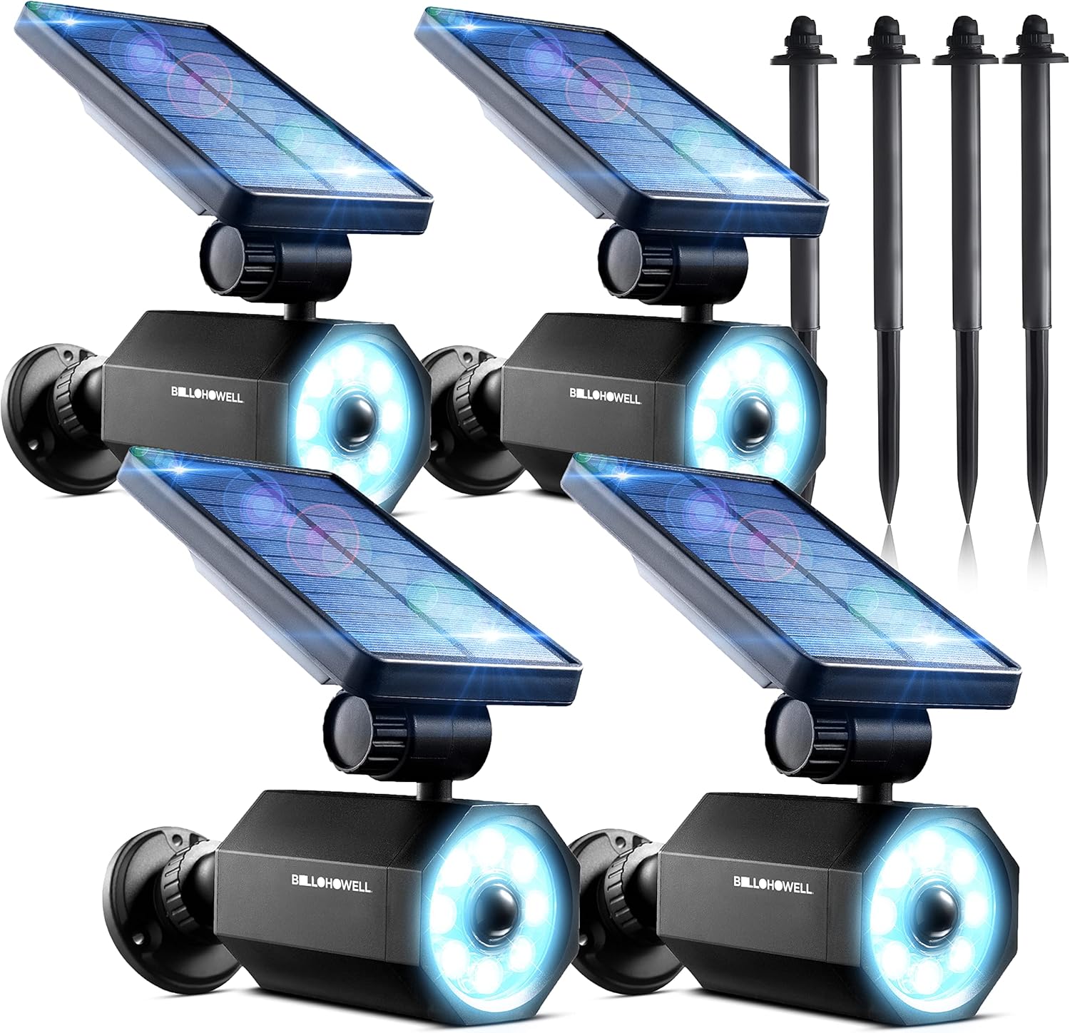 Bell+Howell Bionic Spotlight Motion Solar Spot Lights Outdoor Waterproof, Solar Landscape Lights, Outdoor Solar Yard Lights Weather Resistant, Super Bright LED Lights, for Garden, Lawn As Seen On TV