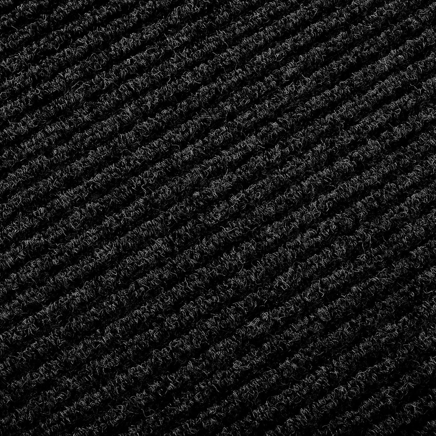 fani Heavy Duty Large Outdoor Indoor Entrance Black Doormat Waterproof Low Profile Entrance Rug Front Door Mat Patio Anti-Skid Rubber Back, 48x120 inch (Black)