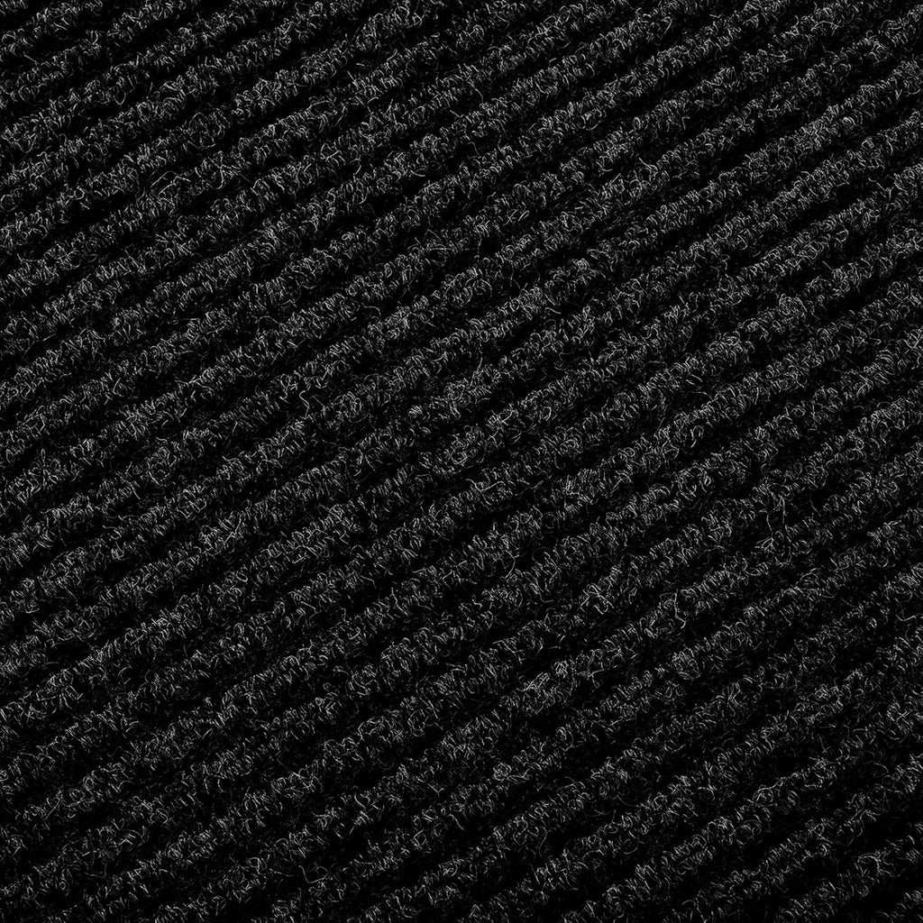 fani Heavy Duty Large Outdoor Indoor Entrance Black Doormat Waterproof Low Profile Entrance Rug Front Door Mat Patio Anti-Skid Rubber Back, 48x96 inch (Black)