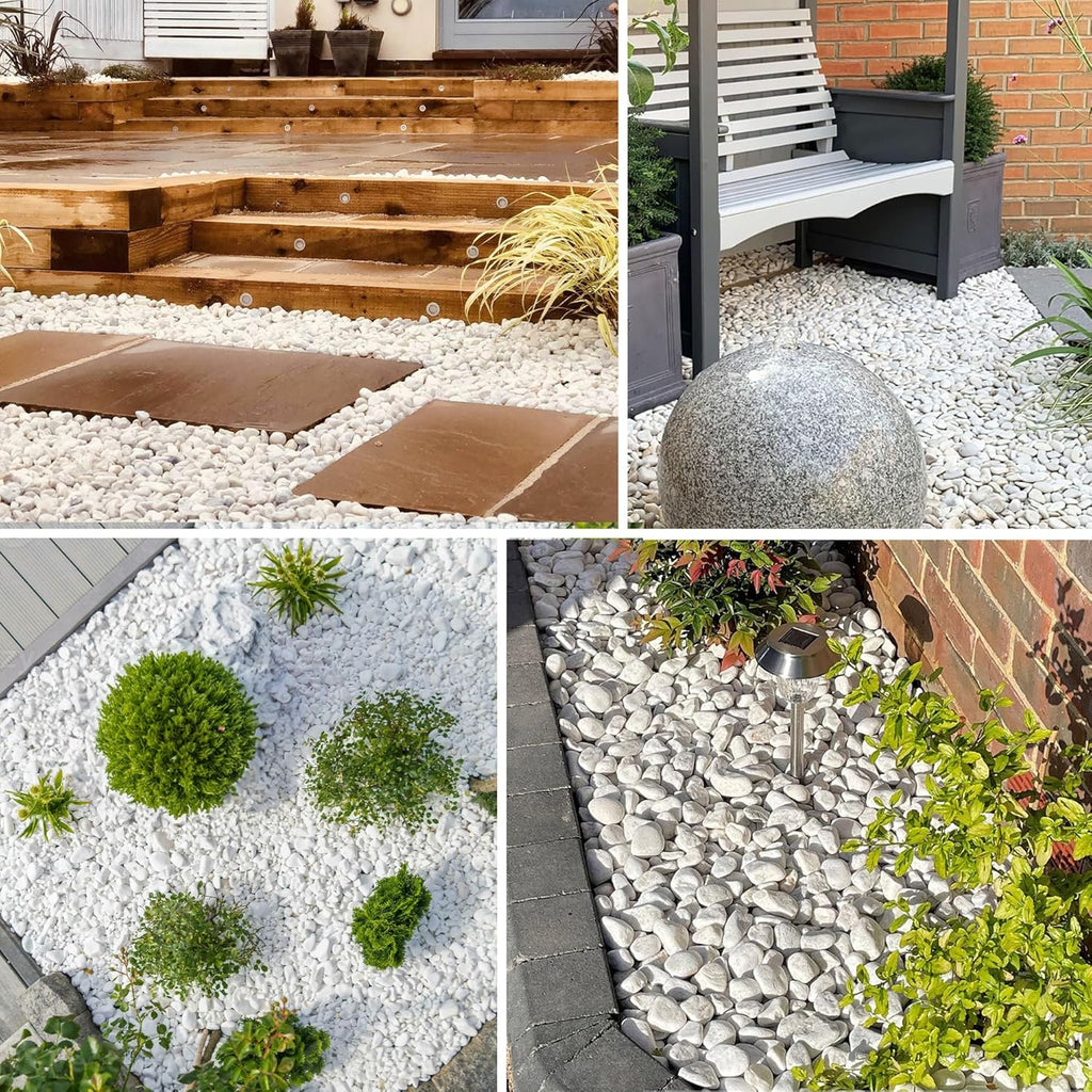 Large Pebbles for Landscaping 40lbs, 2-3 Inch White River Rocks for Aquarium, High Polished Natural Decorative Stones for Vase Filler Fish Tank Gardening