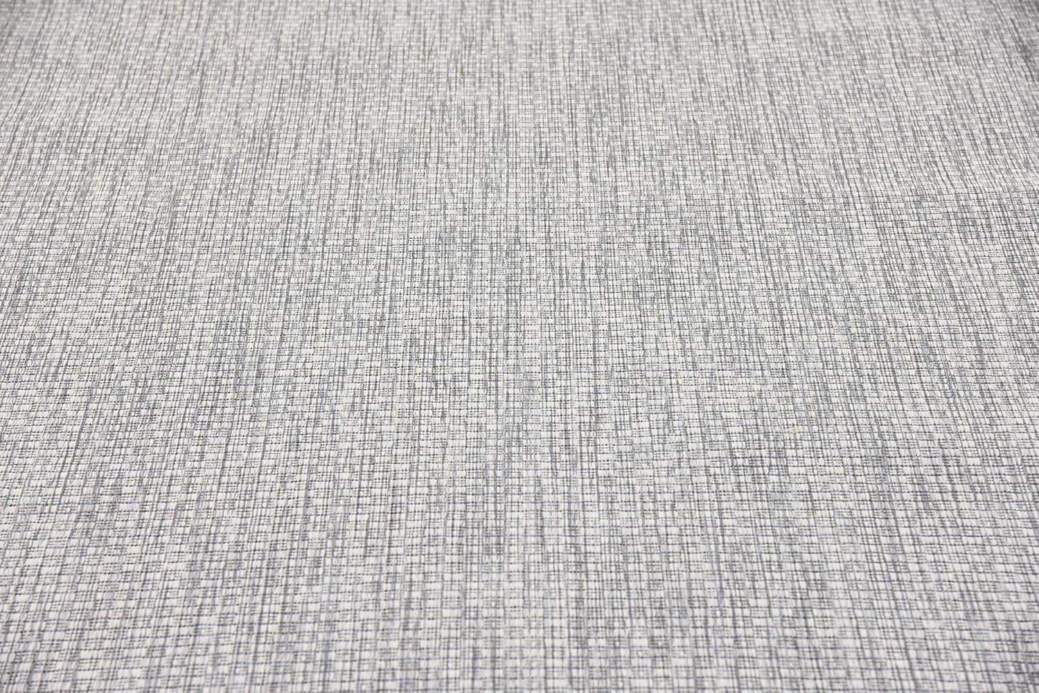 Unique Loom Collection Casual Transitional Solid Heathered Indoor/Outdoor Flatweave Area Rug (9' x 12' Rectangle, Light Gray/Ivory)