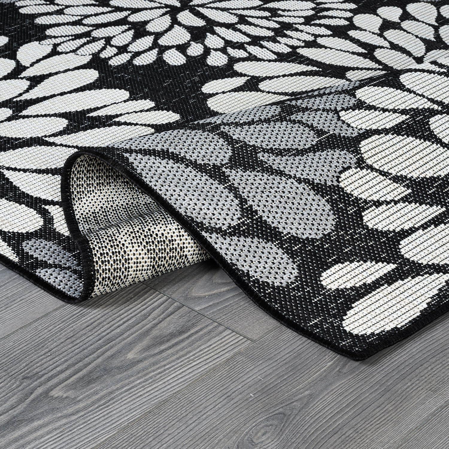 Beverly Rug Outdoor Rug 8x10 Modern Exotic Tropical Leaf Area Rugs for Indoor and Outdoor Patio Deck Porch Garden Water Resistant Washable Outside Carpet (8 x 10 Dark Gray)