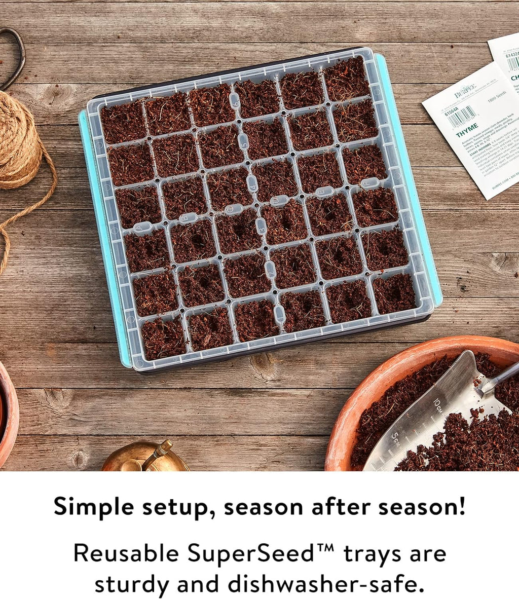 Burpee SuperSeed Seed Starting Tray | 36 Cell Reusable Seed Starter Tray | for Starting Vegetable, Flower & Herb Seeds | Indoor Grow Kit for Plant Seedlings | for Germination Success