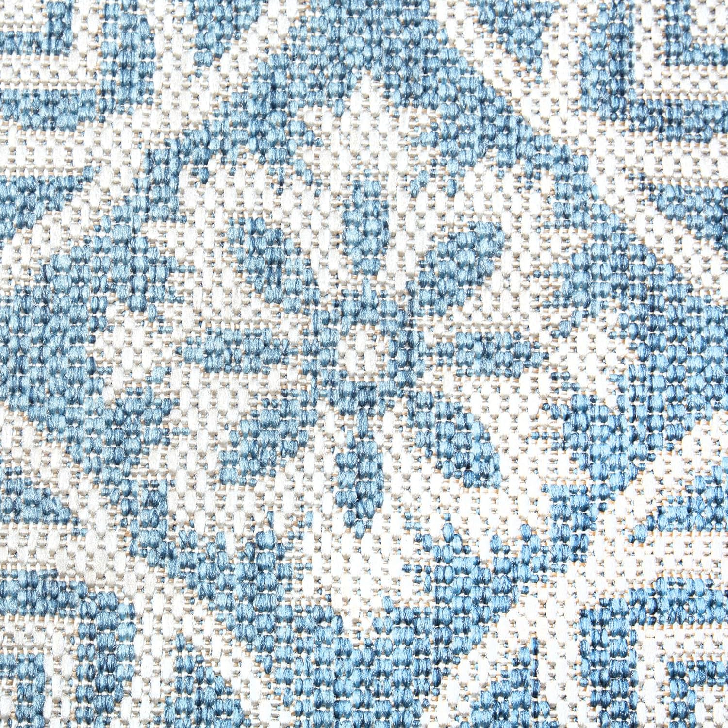 Nicole Miller New York Patio Country Julia Transitional Geometric Indoor/Outdoor Area Rug, Blue/Grey, 7'9"x10'2"