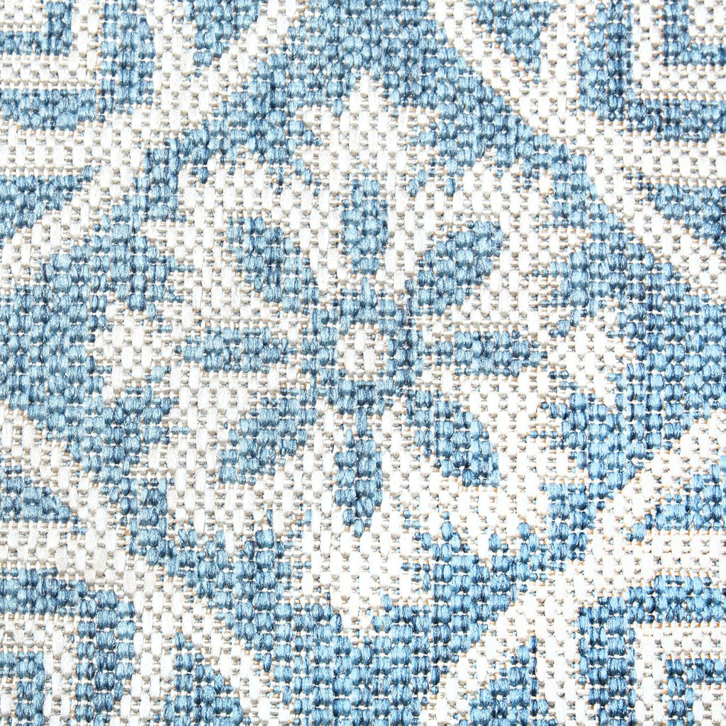 Nicole Miller New York Patio Country Julia Transitional Geometric Indoor/Outdoor Runner Area Rug, Blue/Grey, 1'9"x7'2"