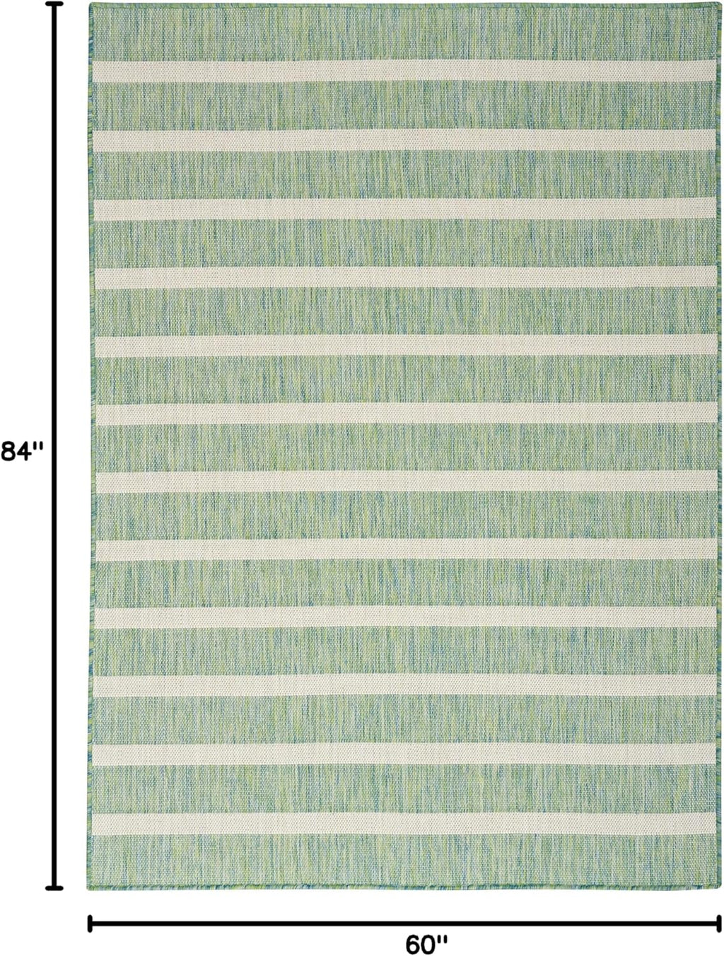 Nourison Home Positano Indoor/Outdoor Blue Green Ivory 5' x 7' Area Rug, Easy Cleaning, Non Shedding, Bed Room, Living Room, Dining Room, Deck, Backyard, Patio (5x7)