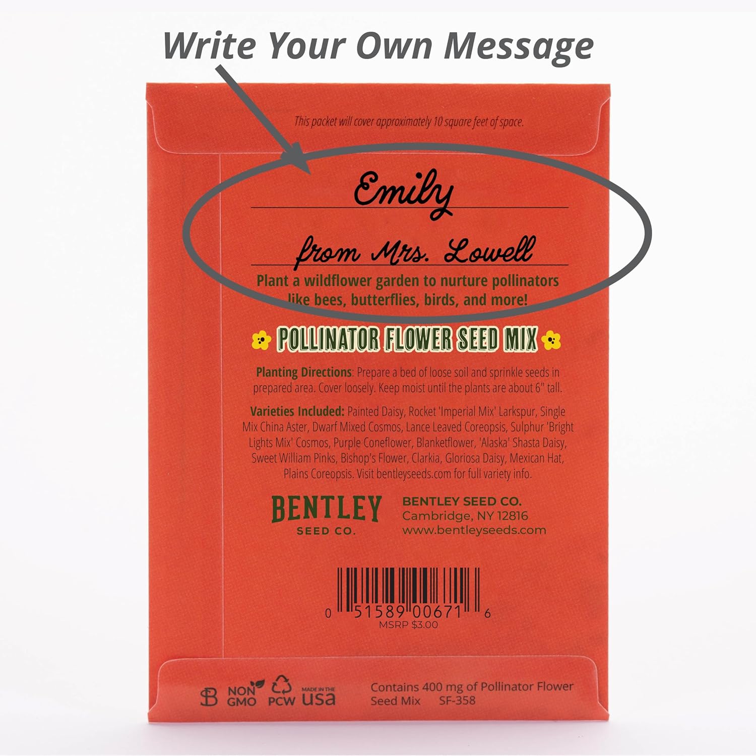 Bentley Earth Day 2025 Bee The Change - Pollinator Flower Mix Seed Packets (25 Packets)