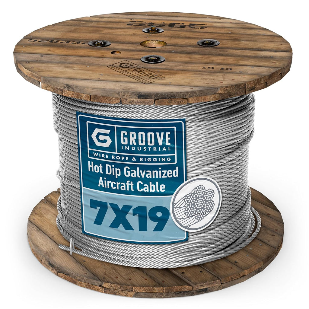 1/4’’ 7x19 Hot Dip Galvanized Aircraft Cable – Steel Wire Rope - 1500 Feet