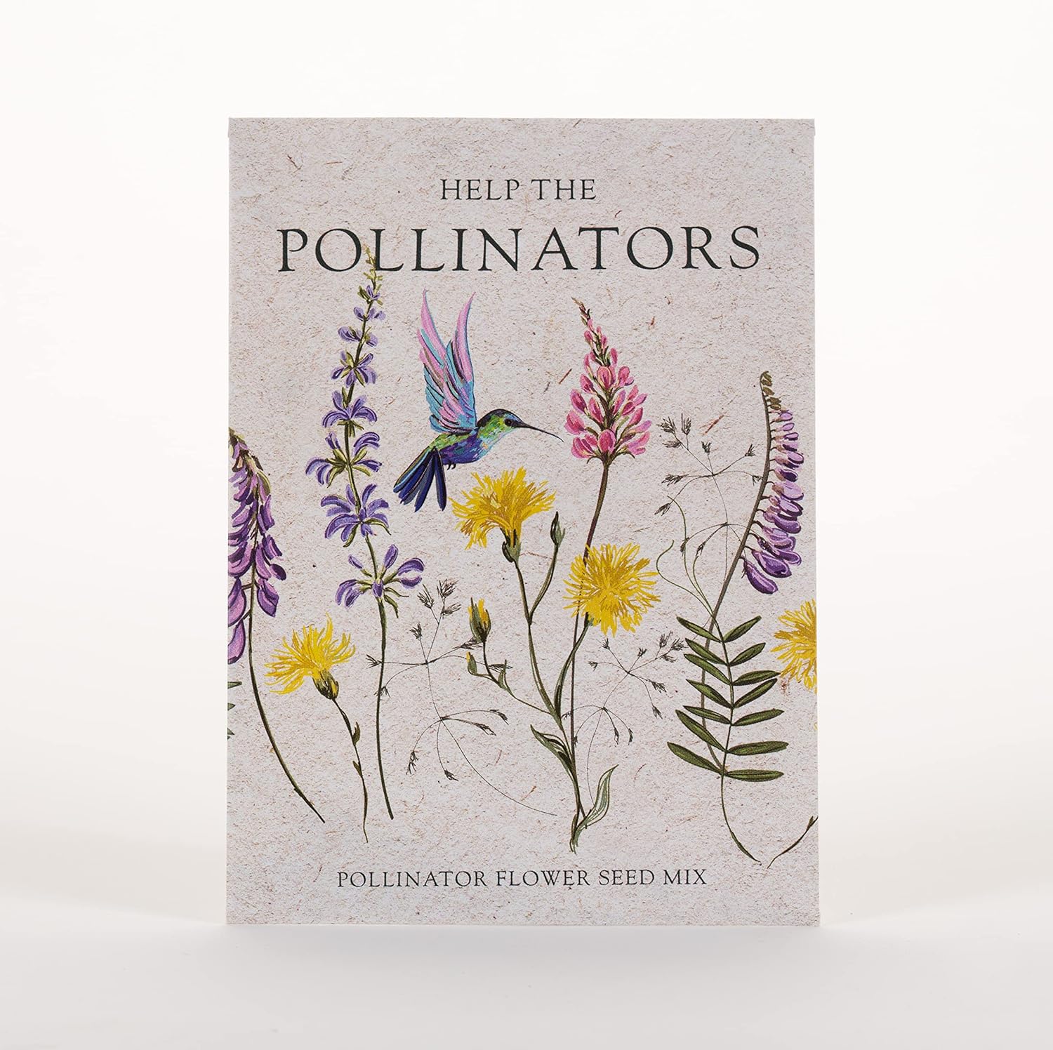 Bentley Seed Co. | Help Pollinators Kraft Hummingbird | 25 Non-GMO, Non-Coated Wildflower Seed Packets for Planting | Flower Seeds | Garden Seed to Grow Live Plants | A Beautiful Gift