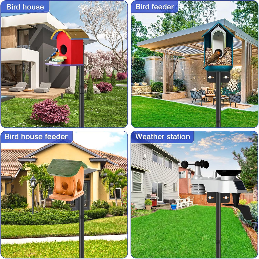 72 Inch Adjustable Bird Feeder Pole,Bird House Pole Suitable for Feeders & Birdhouse,Weather Station,Heavy-Duty Rustproof Design,Enhance Outdoor Decor & Birdwatching Experience (1 Pack 72 inch)