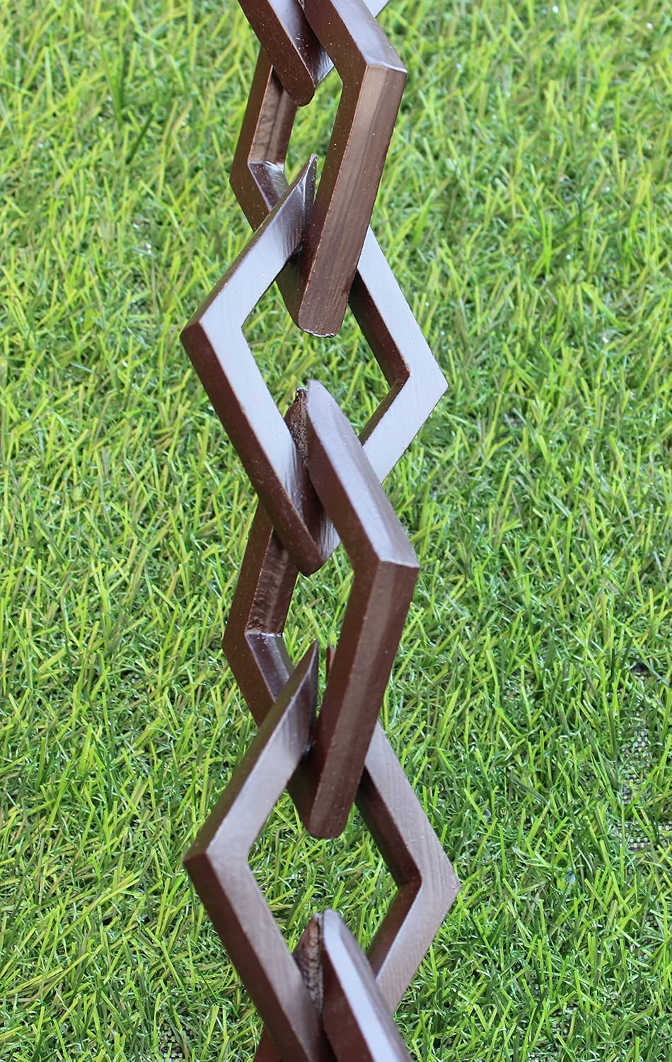 KAM Home Diamond Links Rain Chain with Installation Kit (Brown, 9)