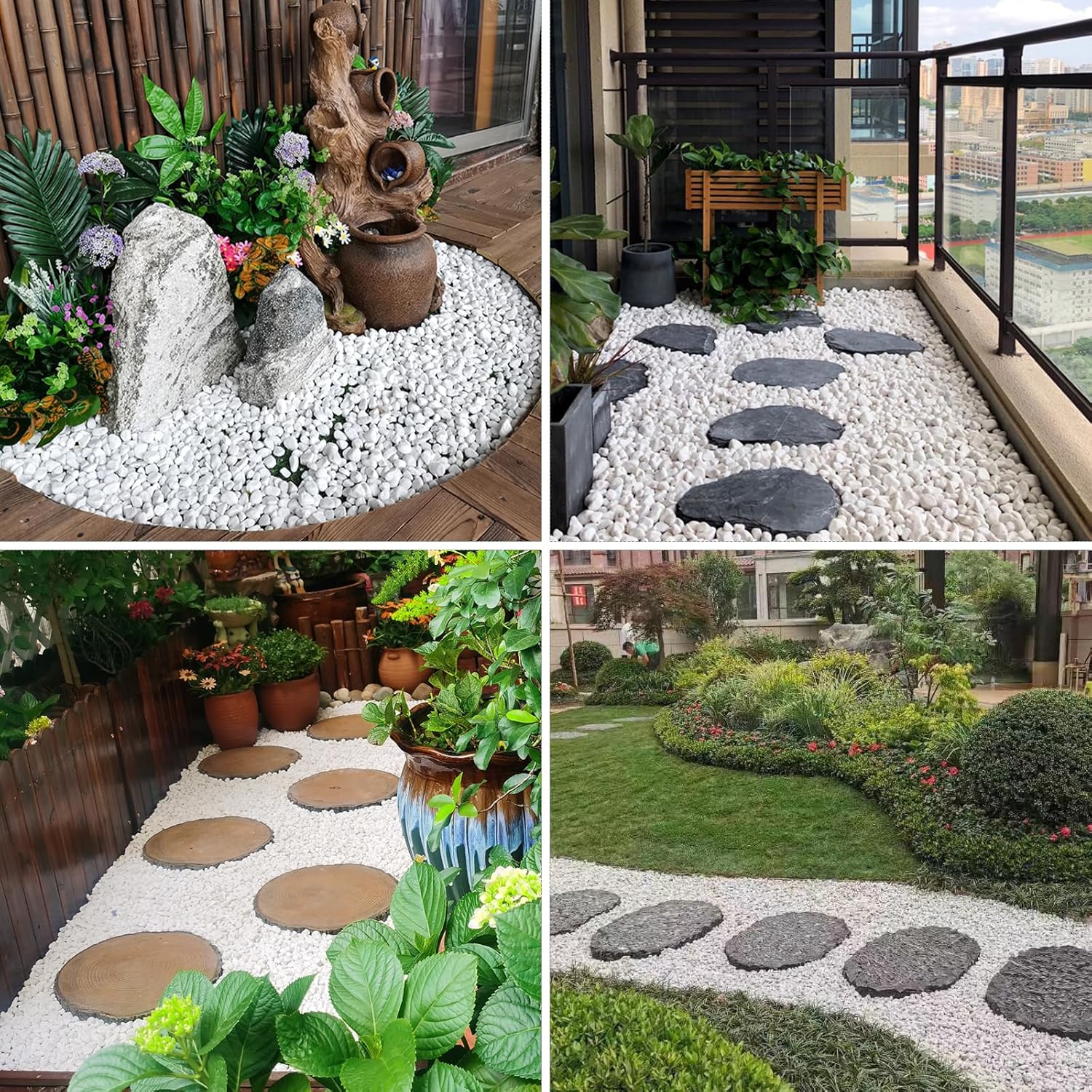 2lbs White Pebbles for Indoor Plants, 3/8inch Small Rocks for Succulent Cactus Planters, Natural Polished Pebbles, River Rocks for Plants, Vases, Garden