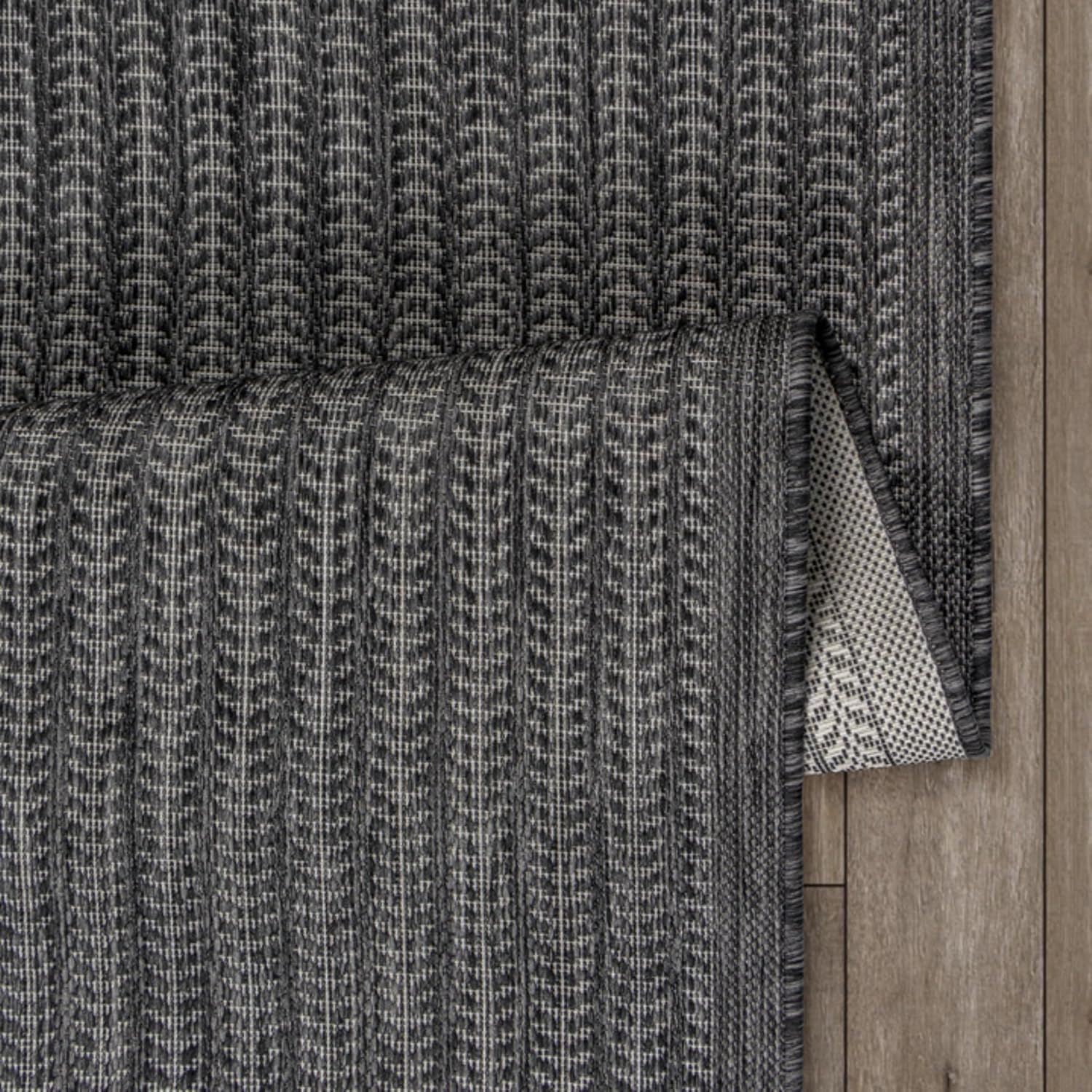 Adiva Rugs Outdoor Indoor Area Rug, Weather Resistant, Easy to Clean, Stain Resistant Floor Mat for Dining Room, Backyard, Deck, Patio (Pebble Weiss, 5' x 7')