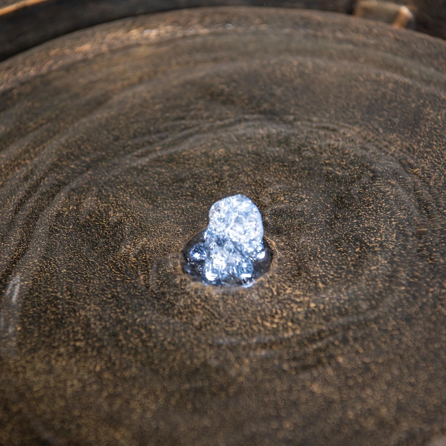 Xbrand 19.8" W Round Polyresin Indoor/Outdoor Sphere Water Fountain with LED Light, Garden/Patio Water Fountain Décor, Bronze