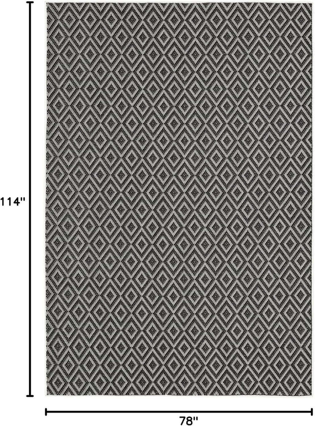 Home Dynamix Tripoli Lydia Geometric Area Rug, Charcoal/Cream, 6'6"x9'6" Rectangle