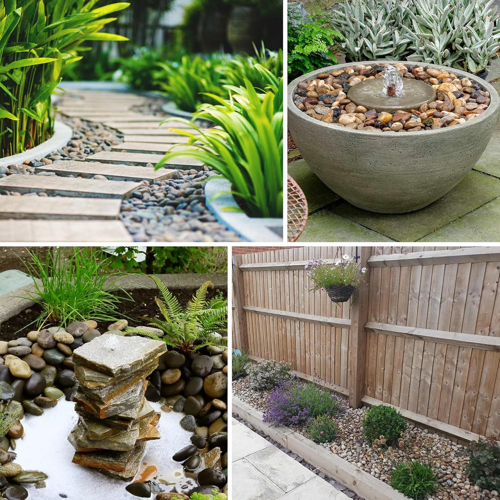 10lbs River Rocks, 2-3 Inch Large Pebbles for Indoor Plants, Natural High Polished Decorative Stones for Vase Filler Fish Tank, Mixed Color