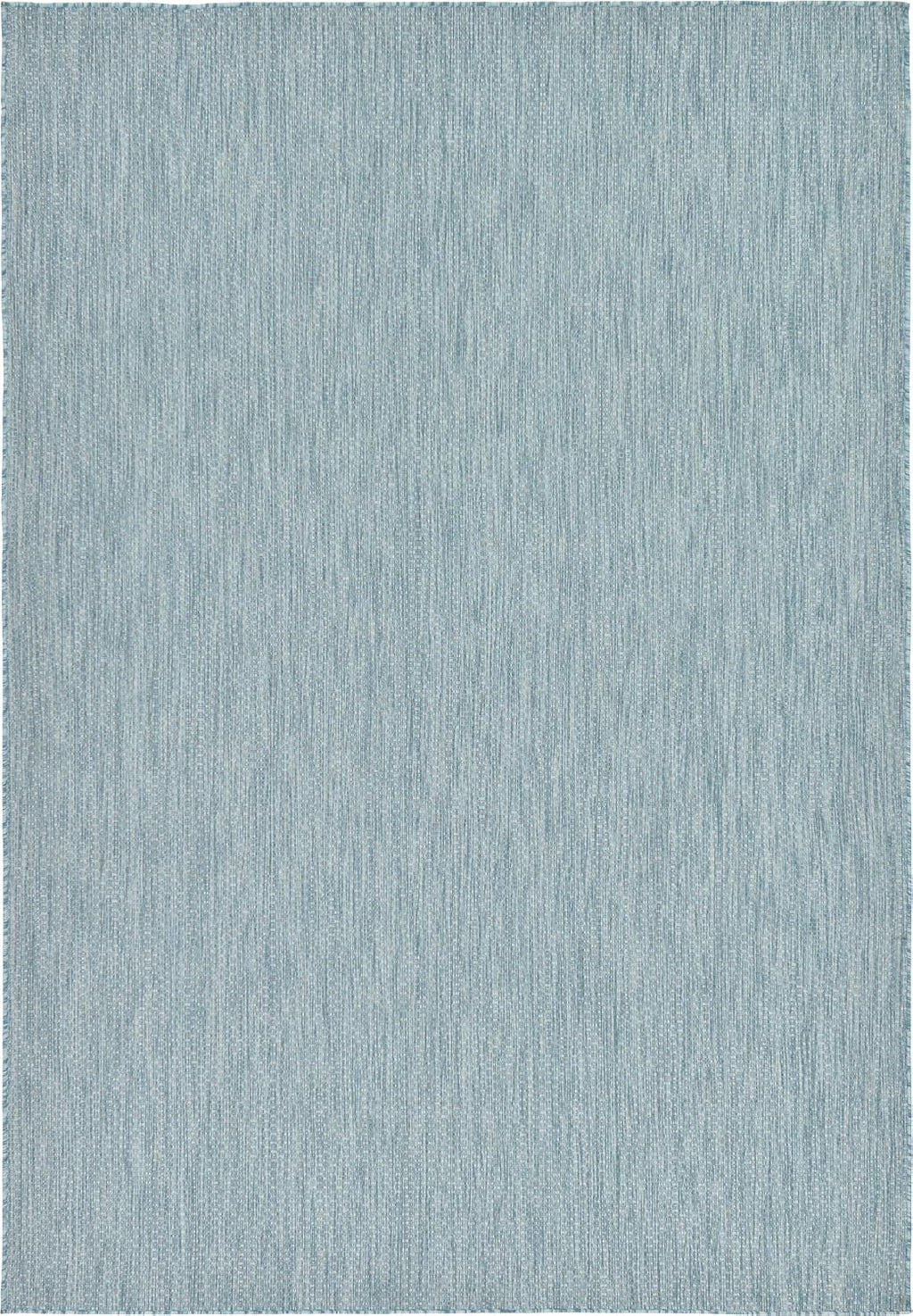 Unique Loom Collection Casual Transitional Solid Heathered Indoor/Outdoor Flatweave Area Rug (7' 1" x 10' Rectangle, Aquamarine/Ivory)