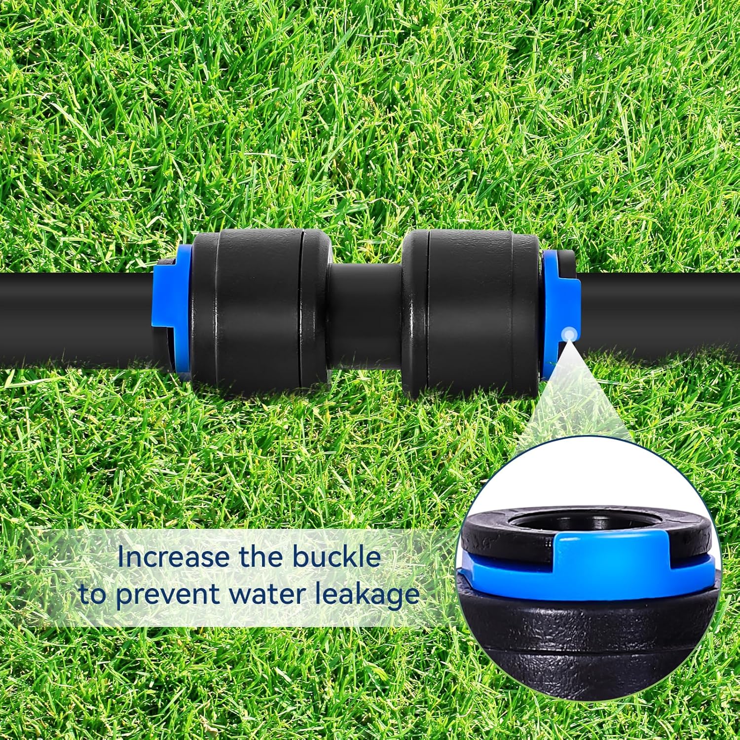 10 Pack 1/4" Drip Universal Straights Fitting Connectors, Quick Connect Universal Drip Irrigation Tubing Coupling Valve, Connector Locking Fitting for Sprinkler or Drip Irrigation System