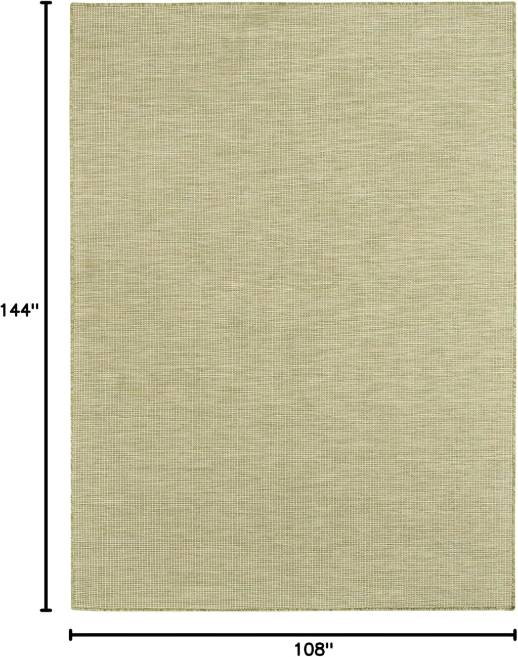 Nourison Home Positano Indoor/Outdoor Green 9' x 12' Area Rug, Easy Cleaning, Non Shedding, Bed Room, Living Room, Dining Room, Backyard, Deck, Patio (9x12)