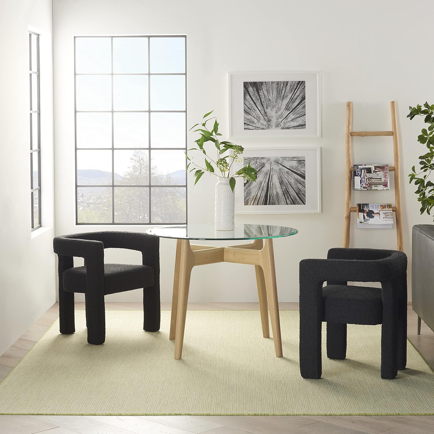 Nourison Courtyard Indoor/Outdoor Ivory Green 8' x 10' Area Rug, Geometric, Easy Cleaning, Non Shedding, Bed Room, Living Room, Dining Room, Deck, Patio, Backyard (8x10)