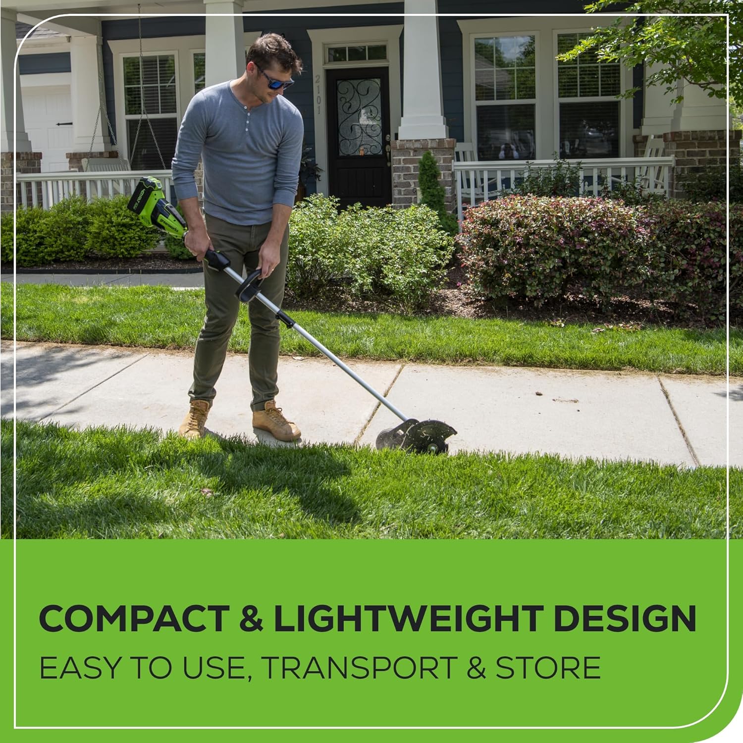 Greenworks 40V 8" Brushless Edger, Battery and Charger Not Included