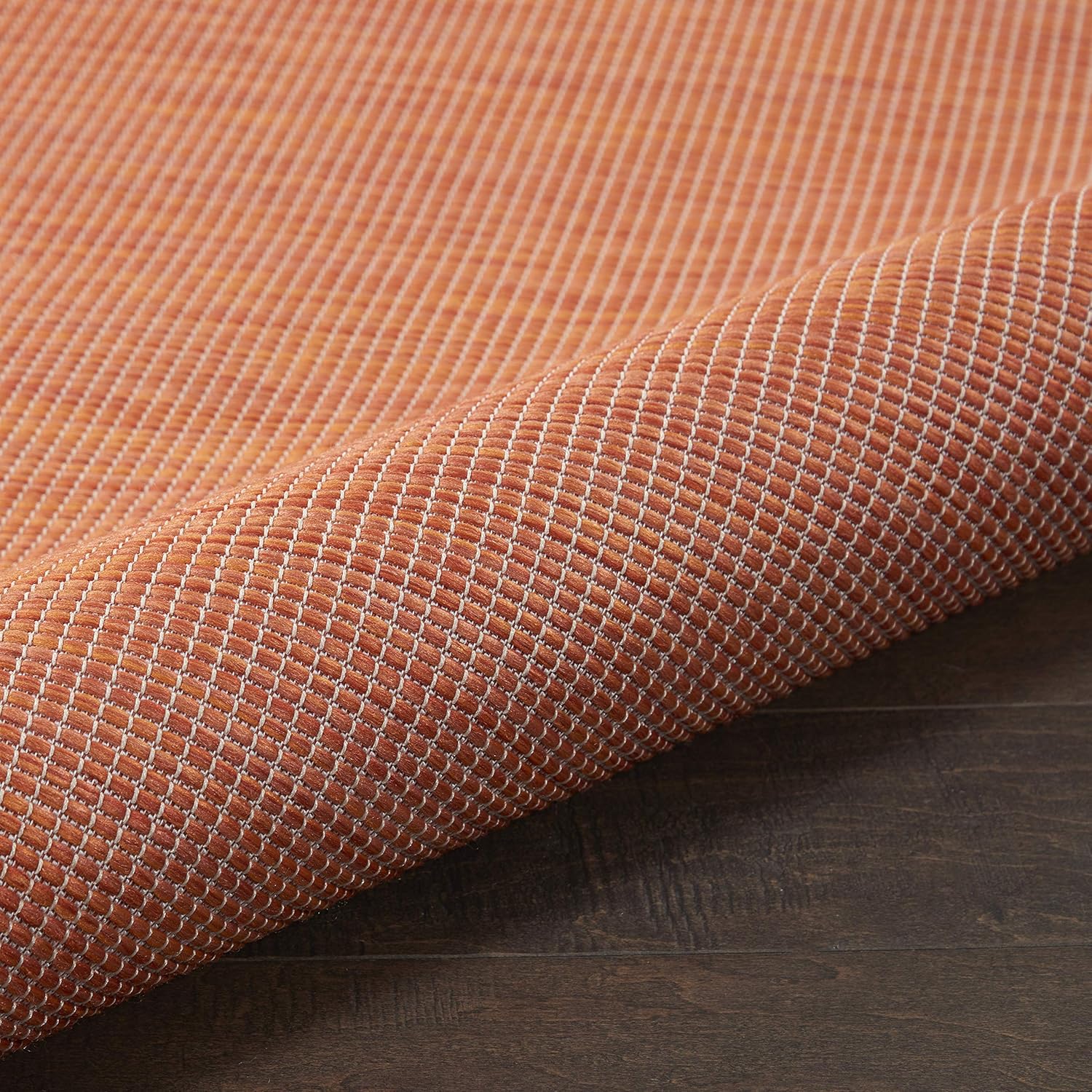 Nourison Positano Indoor/Outdoor Terracotta 6' x Round Area Rug, Easy Cleaning, Non Shedding, Bed Room, Living Room, Dining Room, Backyard, Deck, Patio (6 Round)